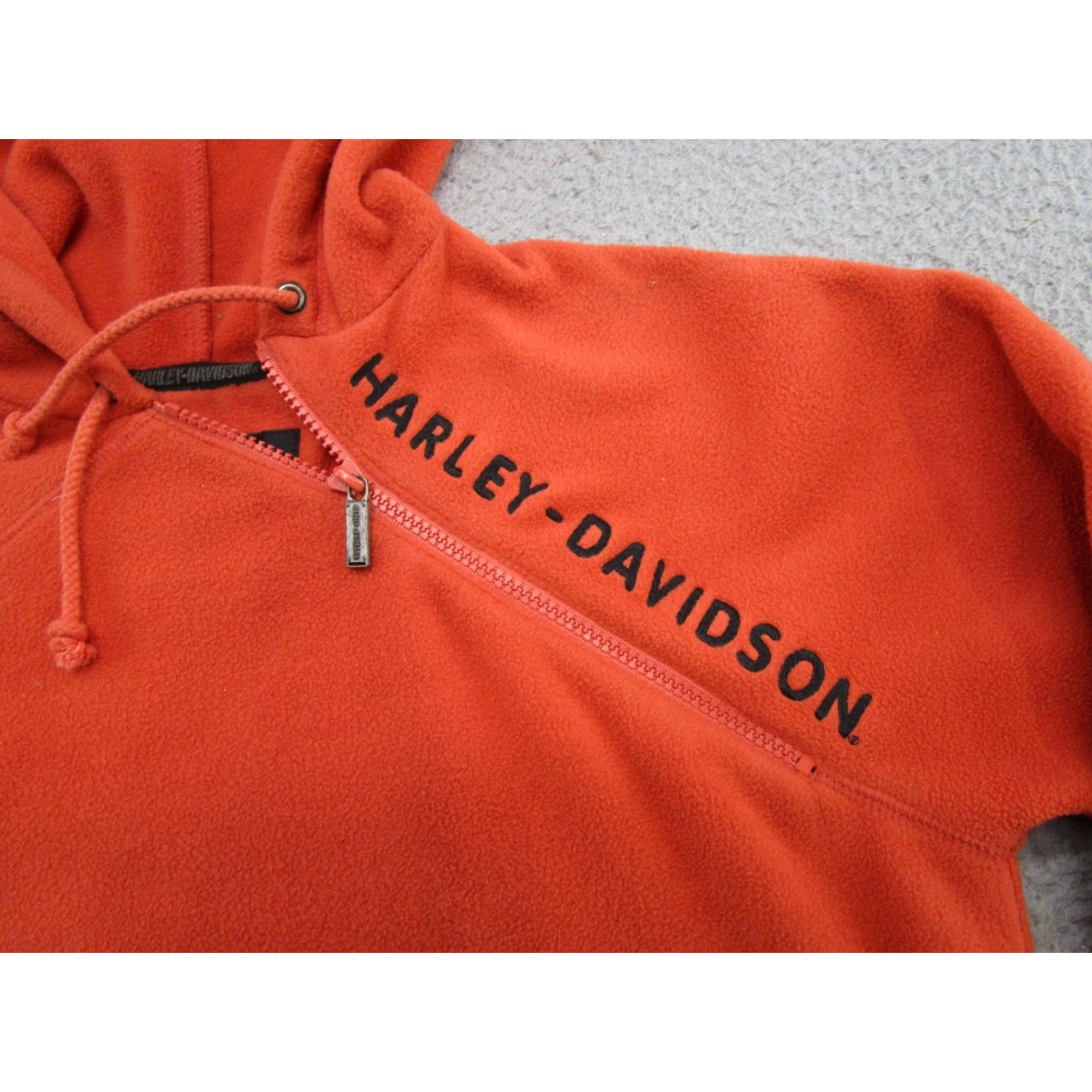 Harley Davidson Harley-Davidson Women's Hoodie Orange Fleece 1/4 Zip XS Logo Pullover Size XS / US 0-2 / IT 36-38 - 2 Thumbnail