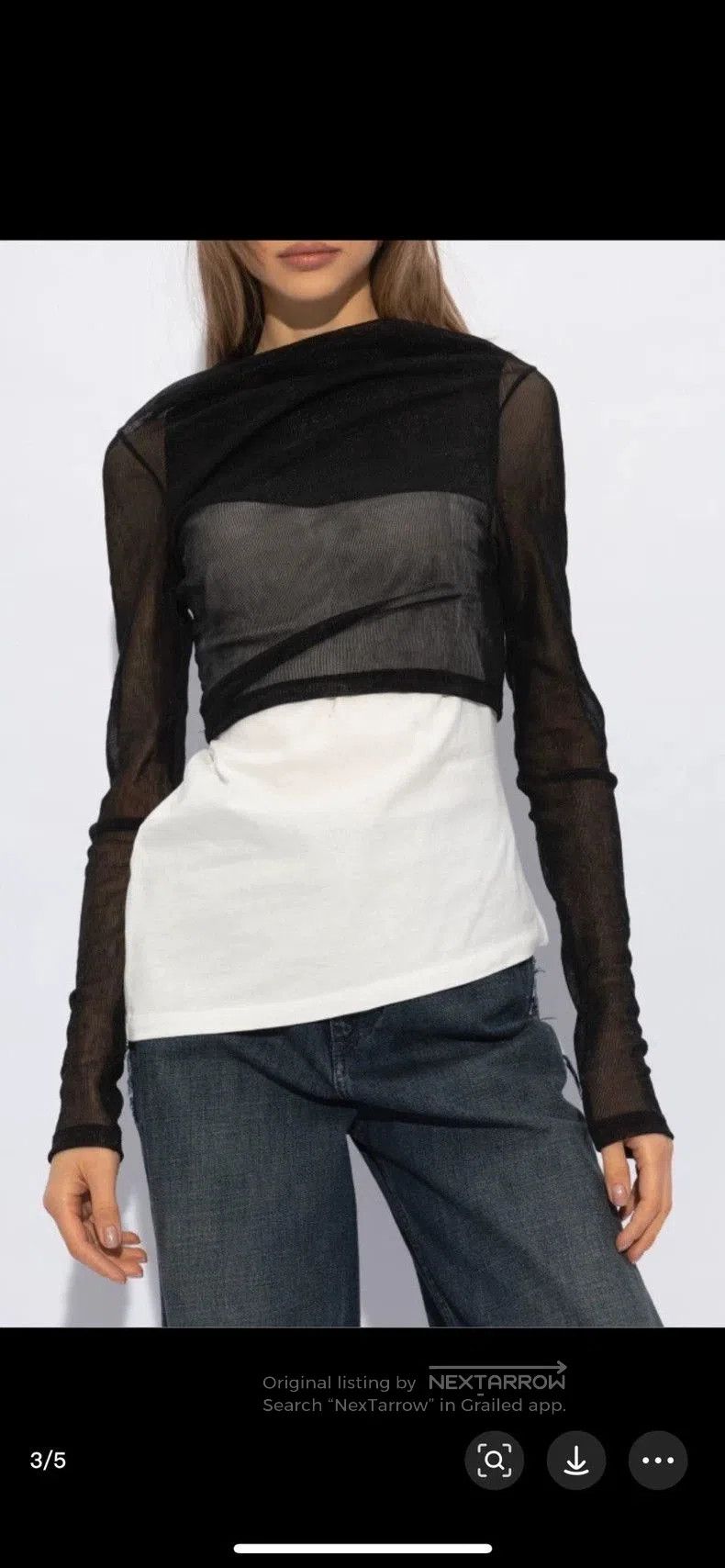 Maison Margiela Maison Margiela Mesh Cold Shoulder Top . Size US M / EU 48-50 / 2 - 6 Thumbnail