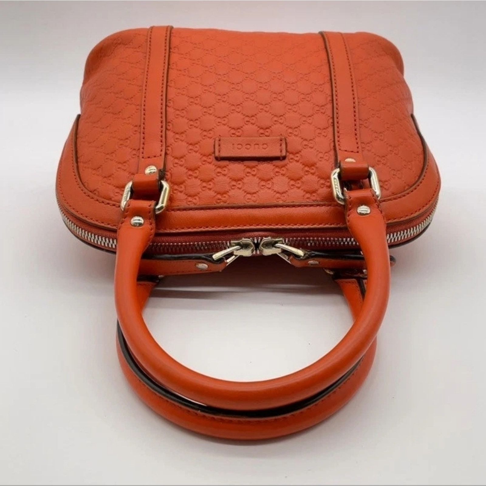 Gucci Gucci Microguccissima Mini Dome Satchel Handbag Orange Size ONE SIZE - 5 Thumbnail