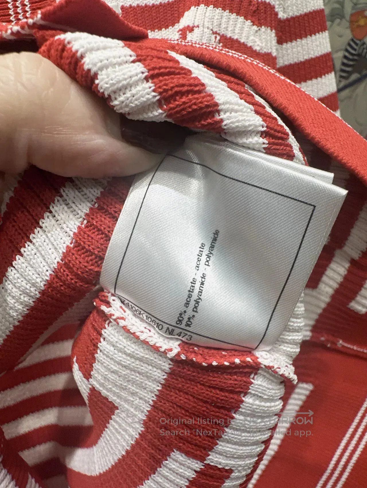 Chanel CHANEL 23C Striped V-Neck Knit Cardigan. Size XS / US 0-2 / IT 36-38 - 6 Thumbnail
