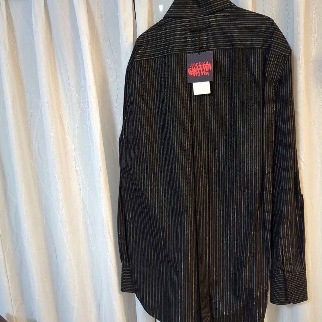 Jean Paul Gaultier Jean Paul GAULTIER CLASSIQUE Long Sleeve Shirt 46 Khaki Stripe Cotton Size US XXL / EU 58 / 5 - 6 Thumbnail