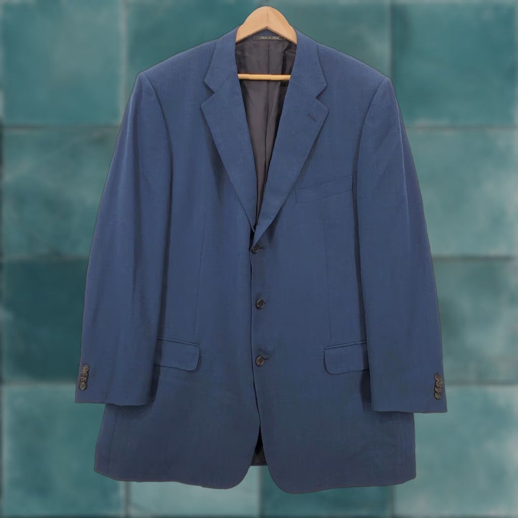 Ermenegildo Zegna VINTAGE Richard's Greenwich Blazer Mens 42L Blue Ermenegildo Zegna Fabric Sport Coat Size 42R - 1 Thumbnail