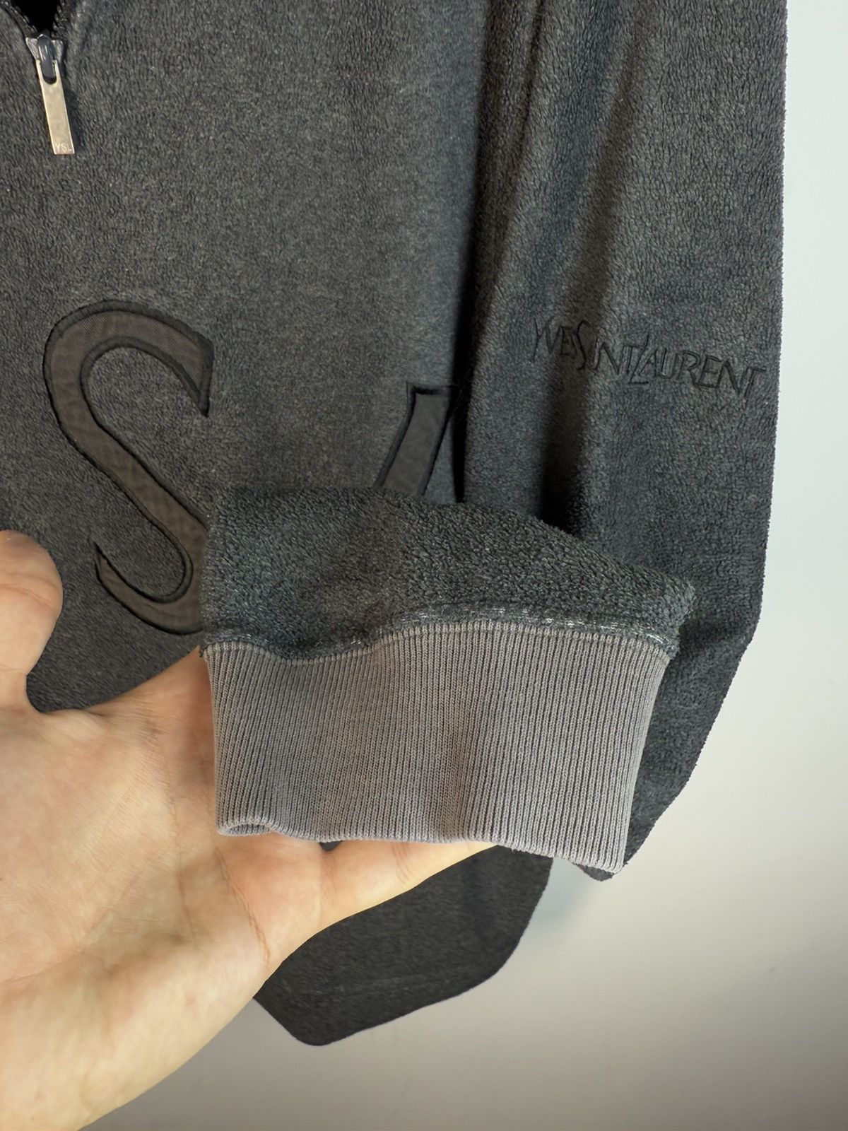 Yves Saint Laurent Fleece YSL Sweatshirt 1/4 Quarter Zip Up Logo Sweater Y2k Size US XL / EU 56 / 4 - 16 Thumbnail
