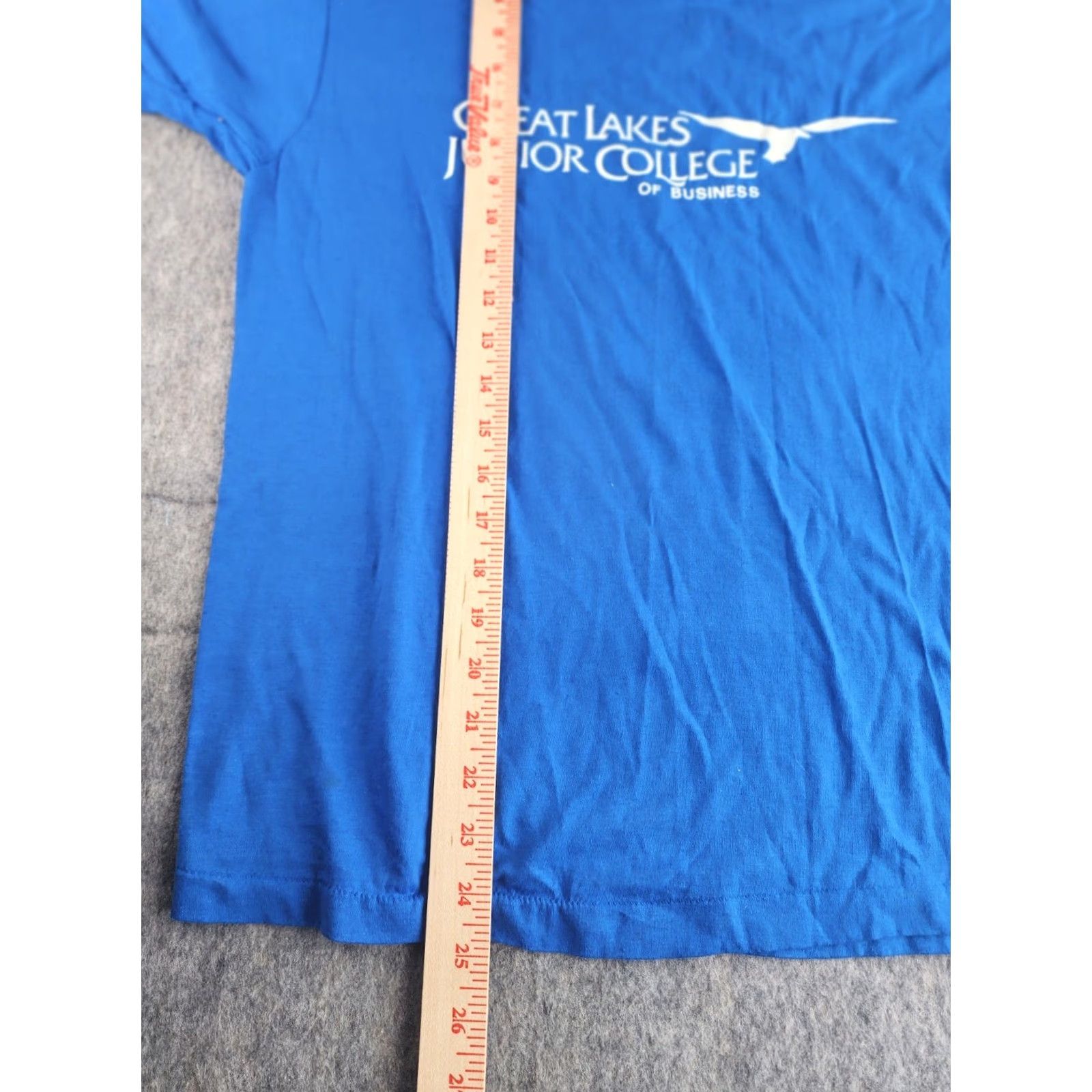 Vintage VINTAGE Great Lakes Junior College Of Business Shirt M Blue Cotton Blend USA Shirt Mens 1980s Screen Stars Size US M / EU 48-50 / 2 - 7 Thumbnail