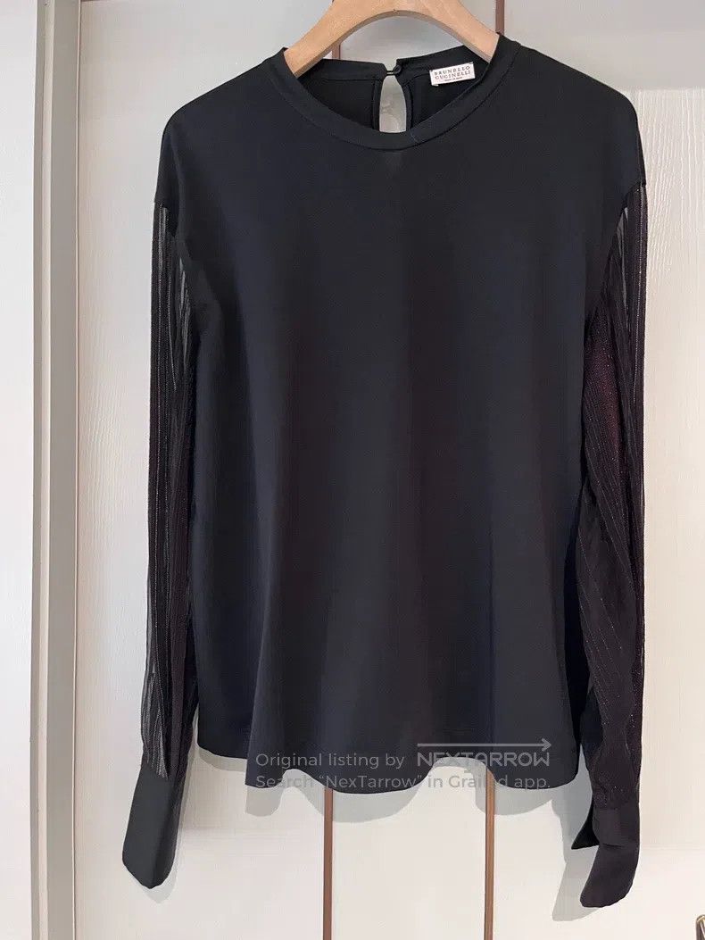 Brunello Cucinelli Organza Long Sleeve T-Shirt
