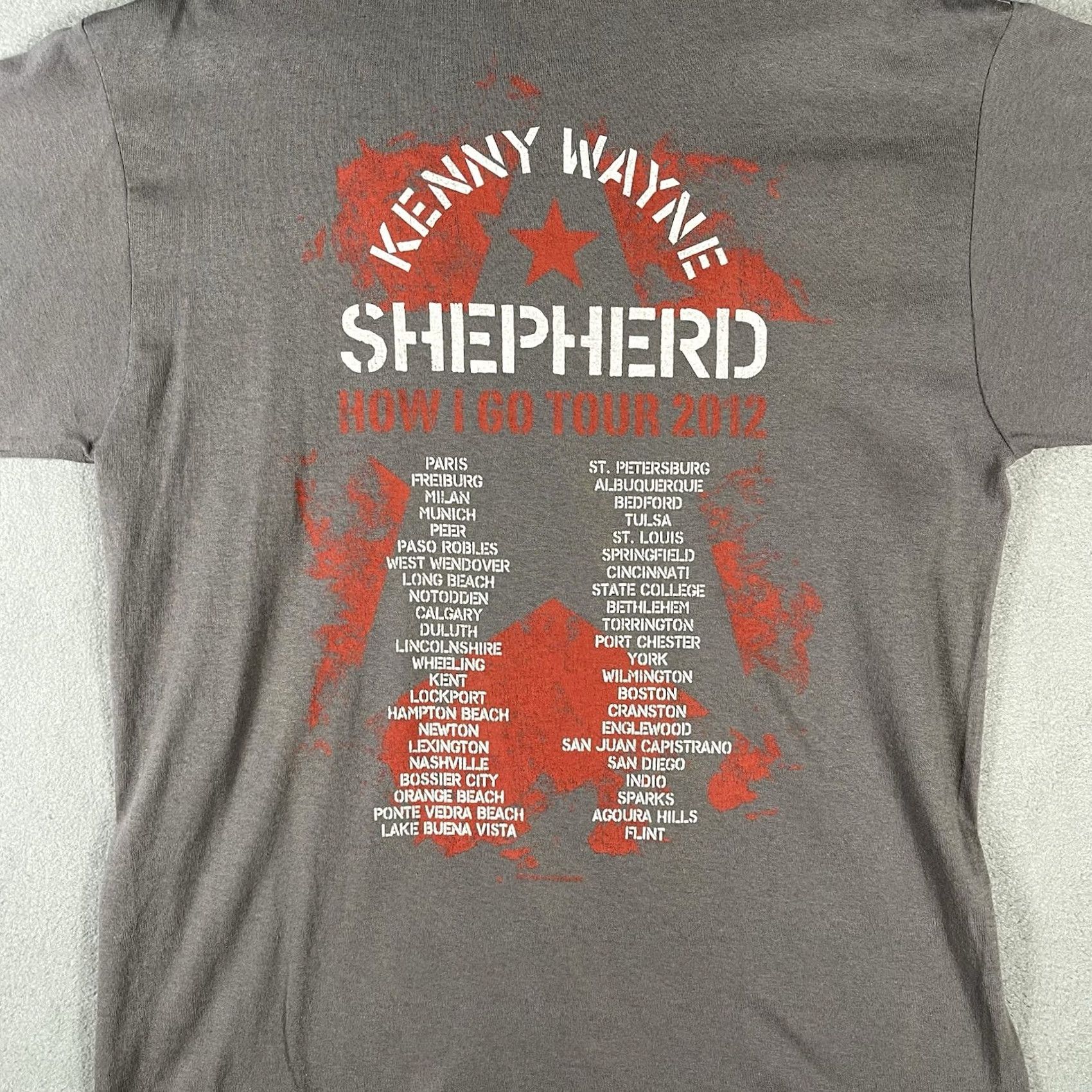 Anvil Kenny Wayne Shepherd How I Go Tour 2012 T Shirt Large Anvil Autographed Band Shirt Mens Gray L Size US L / EU 52-54 / 3 - 6 Thumbnail