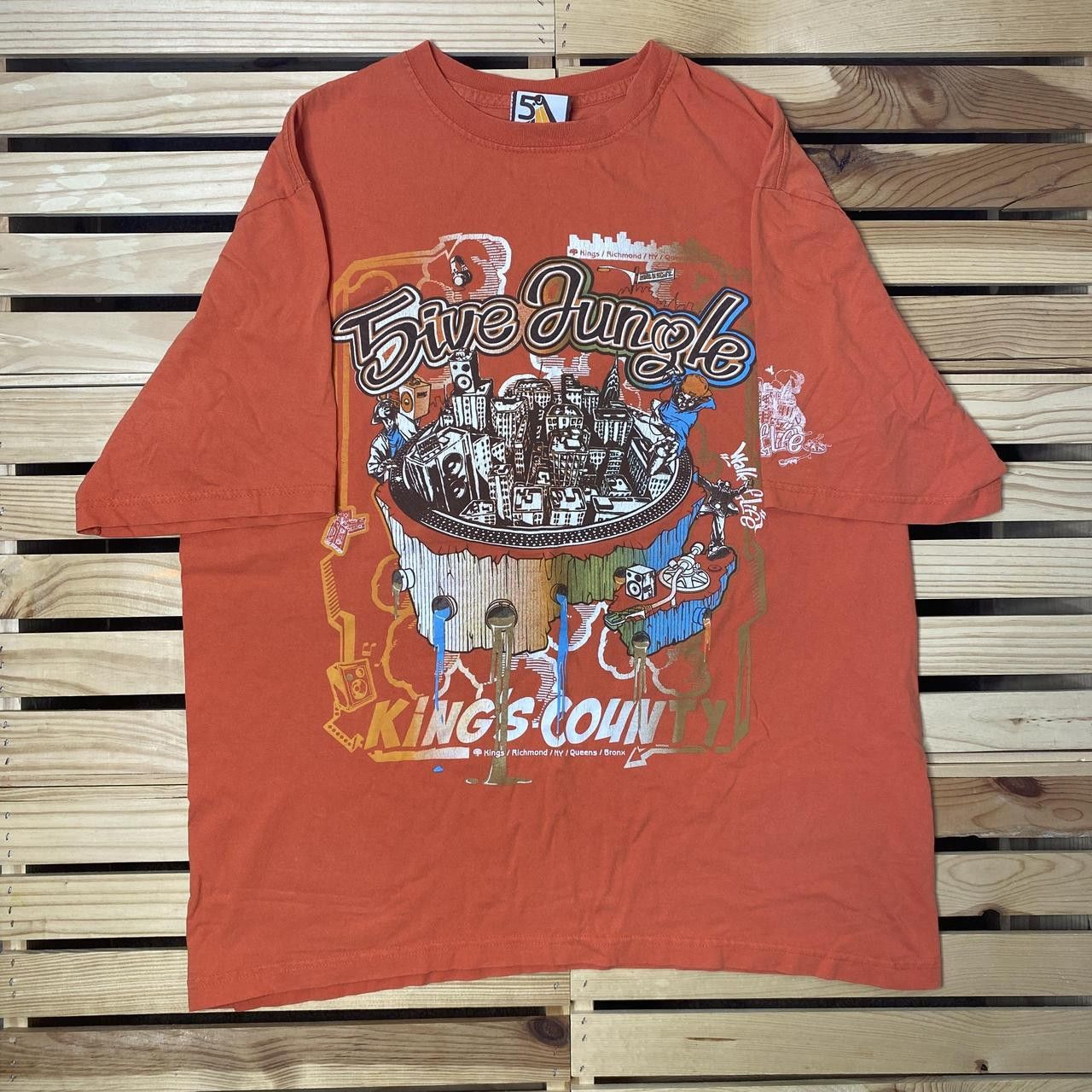 Other Vintage 5ive Jungle Orange Y2K Hip Hop Tee Size 2XL Size US XXL / EU 58 / 5 - 1 Thumbnail