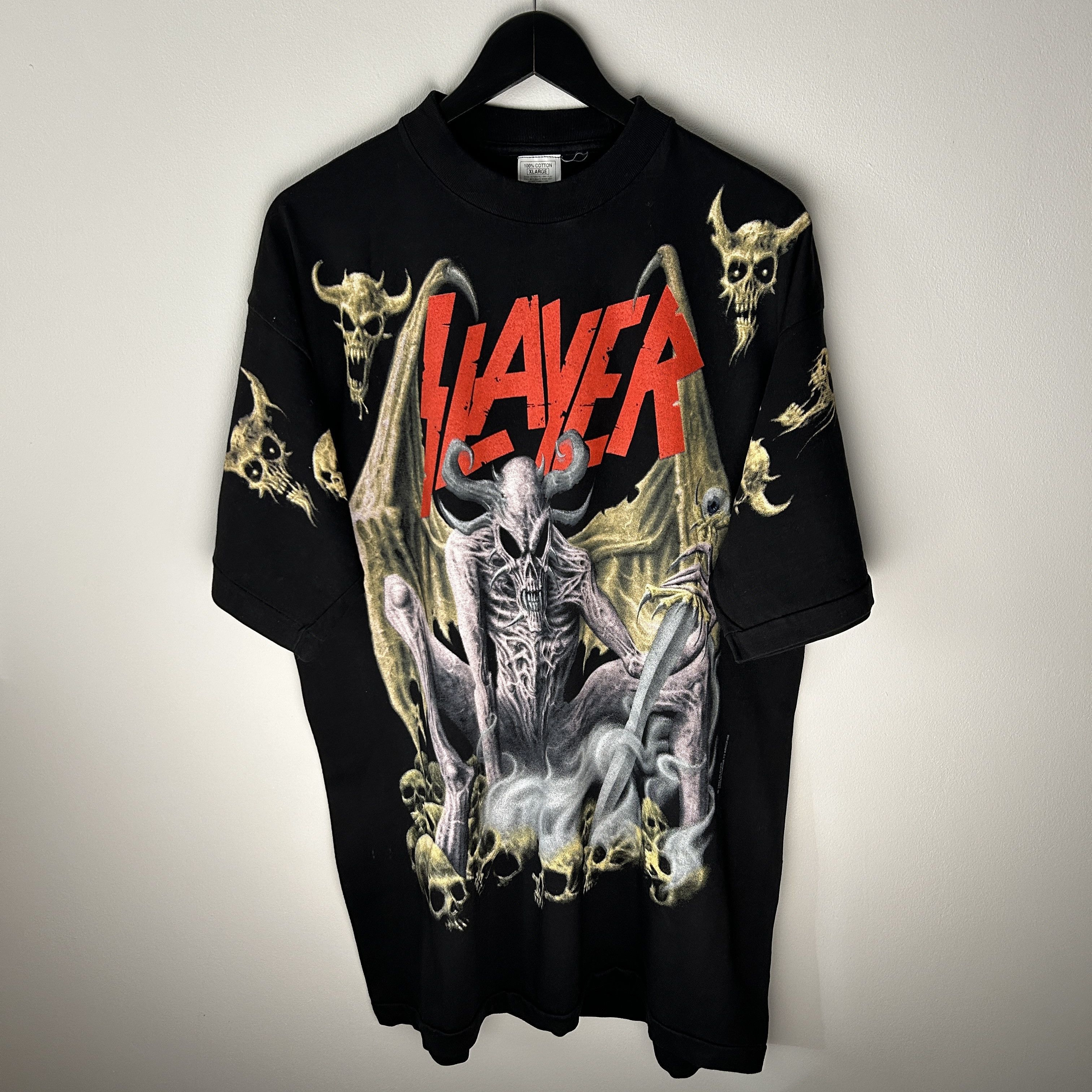 Band Tees Vintage Slayer Demon Allover Print 1994 Band T-shirt Size US XL / EU 56 / 4 - 1 Thumbnail