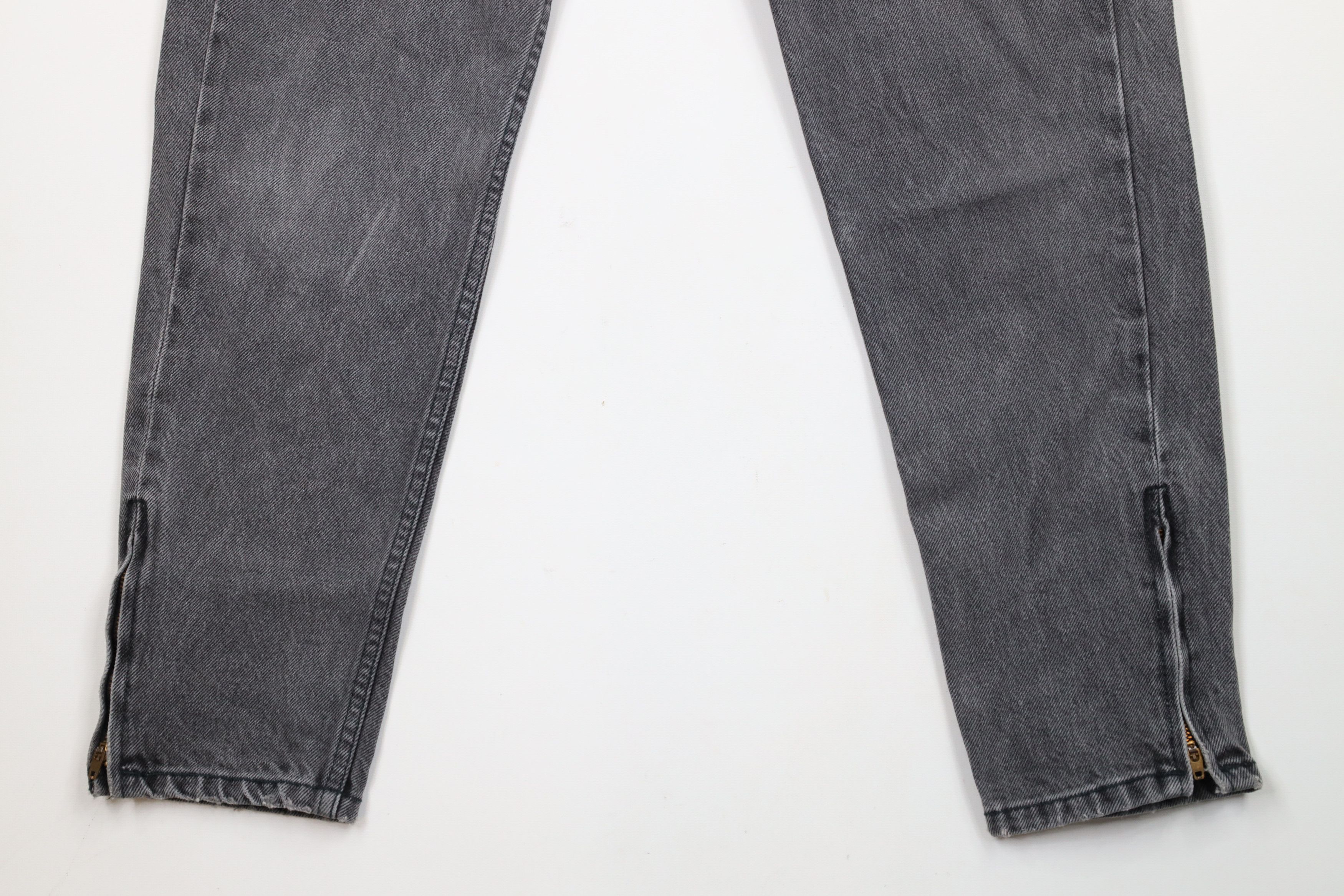 Guess × Vintage Vintage 90s Guess Tapered Skinny Leg Denim Jeans Black USA Size 29" - 4 Thumbnail