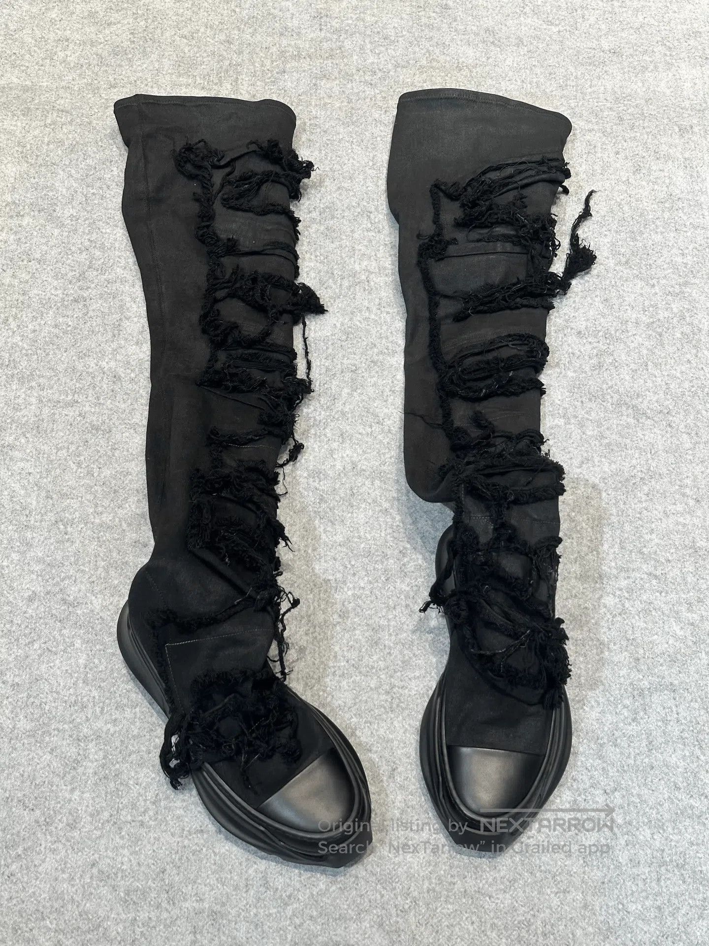 Rick Owens Drkshdw Rick Owens Platform Distressed Elastic Boots. Size US 7 / EU 40 - 1 Thumbnail