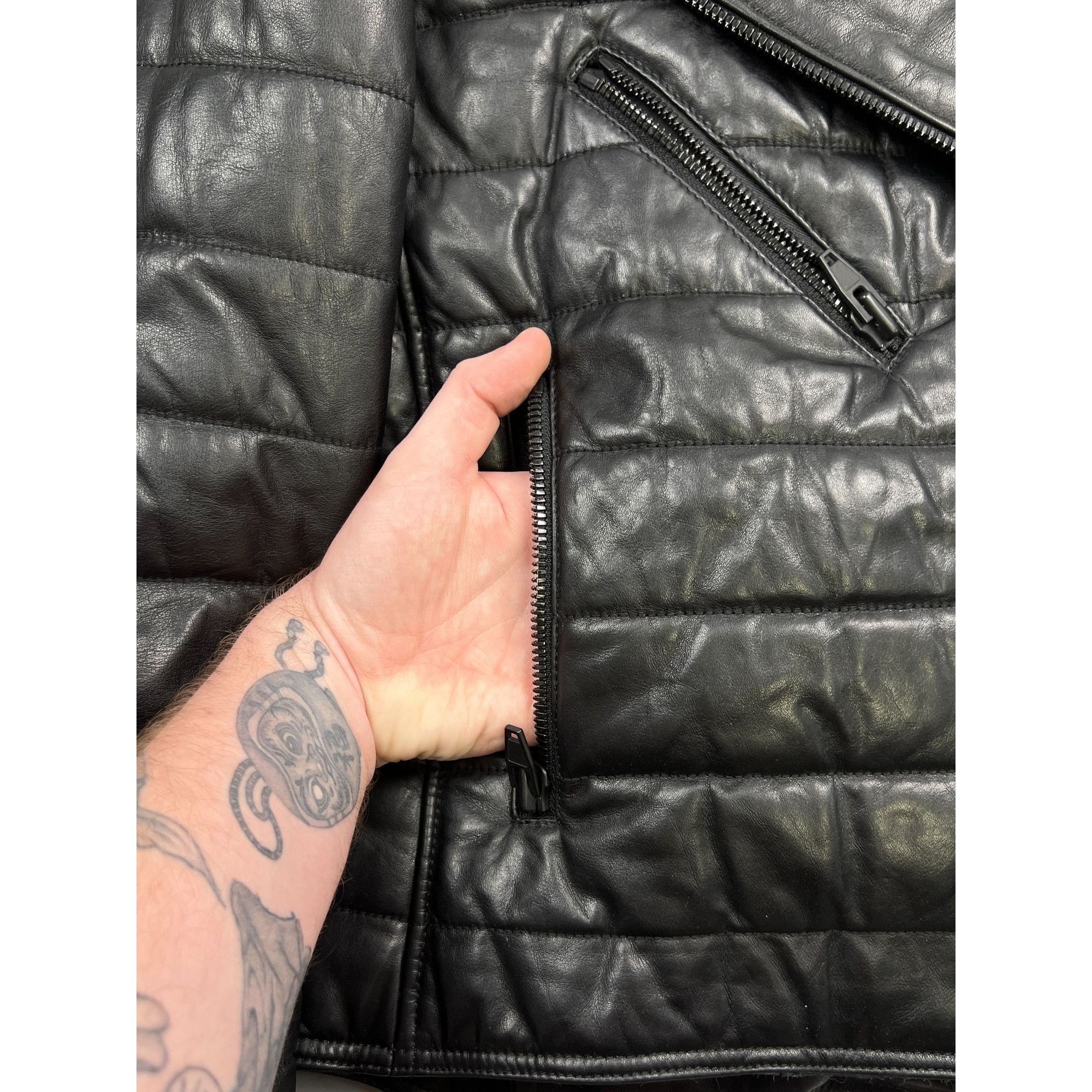 H&M Alexander Wang for H&M Biker Leather Quilted Jacket (Y0783) Size M / US 6-8 / IT 42-44 - 4 Thumbnail