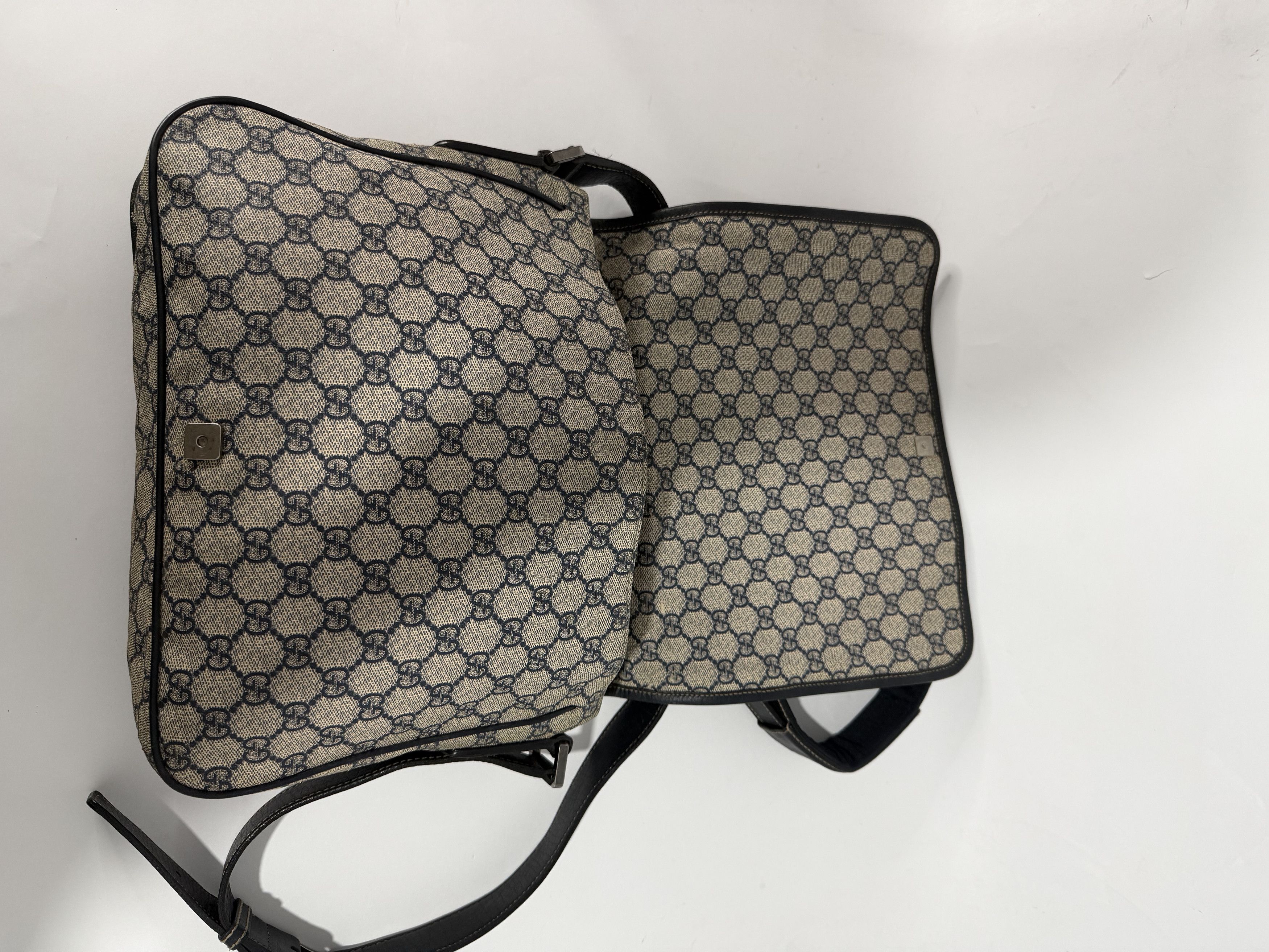 Gucci GUCCI Blue GG Coated Canvas Vintage Web Messenger Bag Size ONE SIZE - 8 Thumbnail