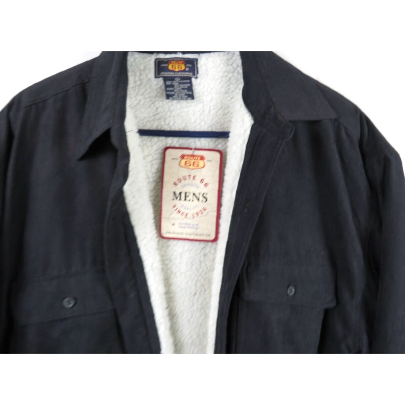 Route 66 VINTAGE Route 66 Jacket Denim Black Mid-Length Unisex Adults Small Buttons Lined 90s Winter Coat Size US S / EU 44-46 / 1 - 3 Thumbnail