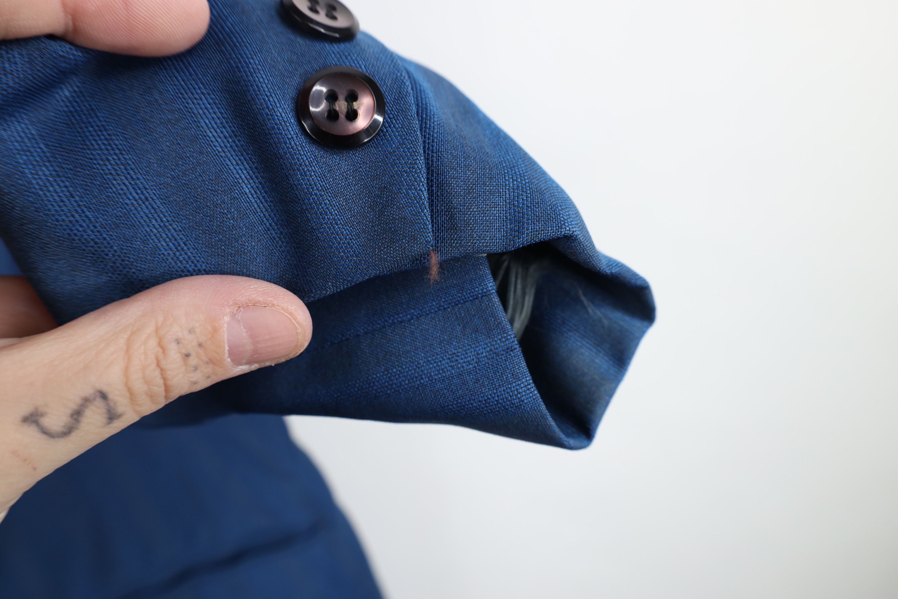Vintage Vintage 60s 70s Streetwear Striped Wool Suit Jacket Blue Size US XL / EU 56 / 4 - 7 Thumbnail