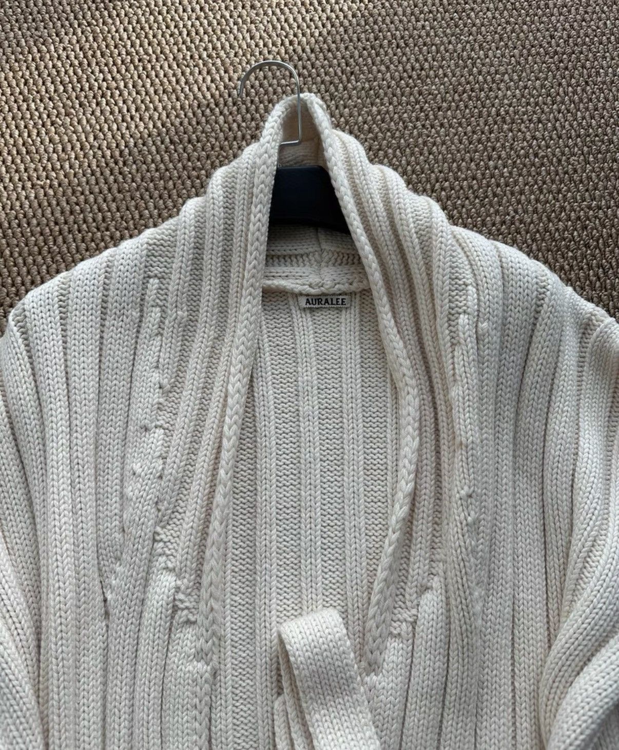 Auralee AURALEE Shawl Collar Knit Cardigan with Tie Waist K23 Size US S / EU 44-46 / 1 - 4 Thumbnail