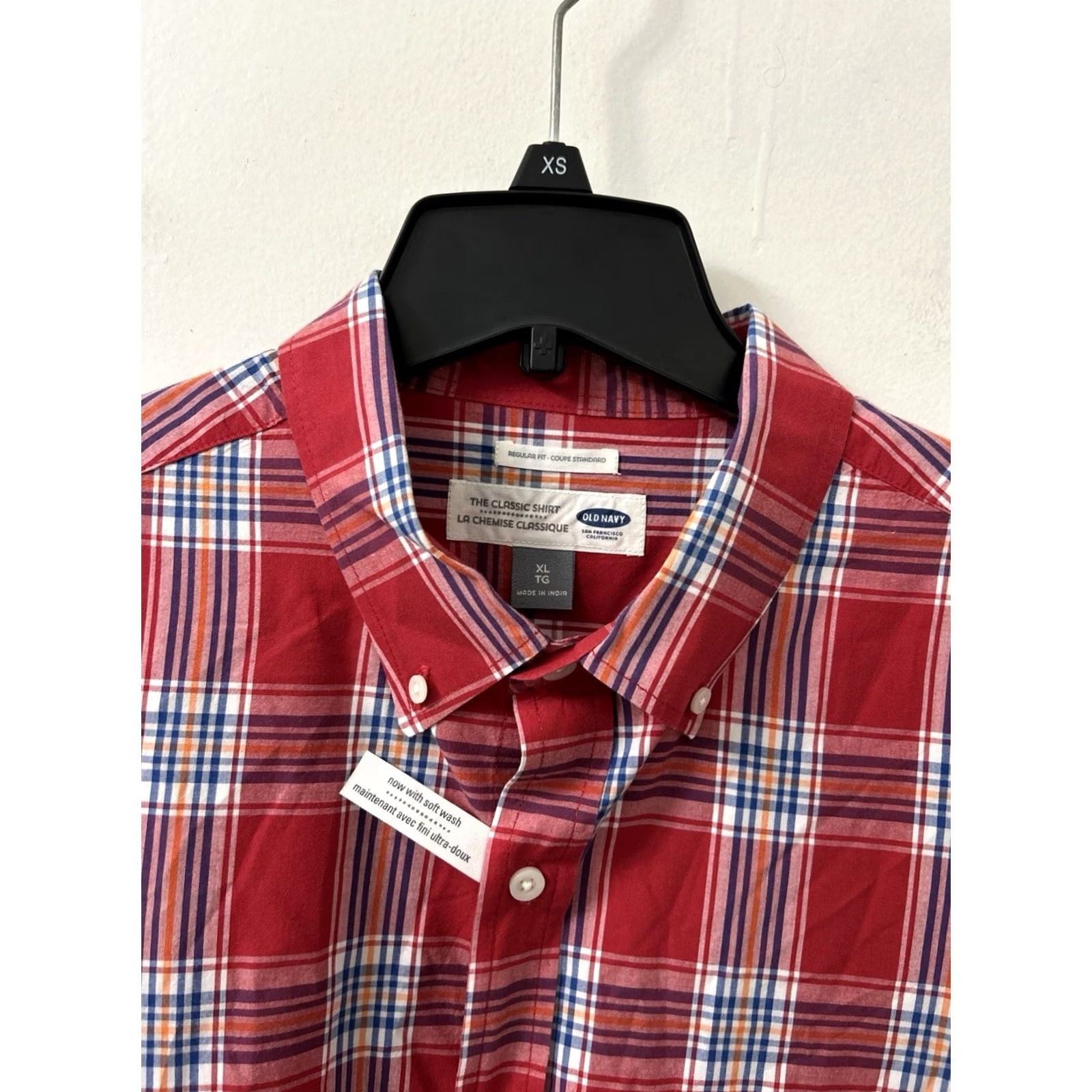 Old Navy Old Navy Shirt Mens XL Red Blue Plaid Button-Down Long Sleeve Pocket Oxford Casual Size US XL / EU 56 / 4 - 4 Thumbnail