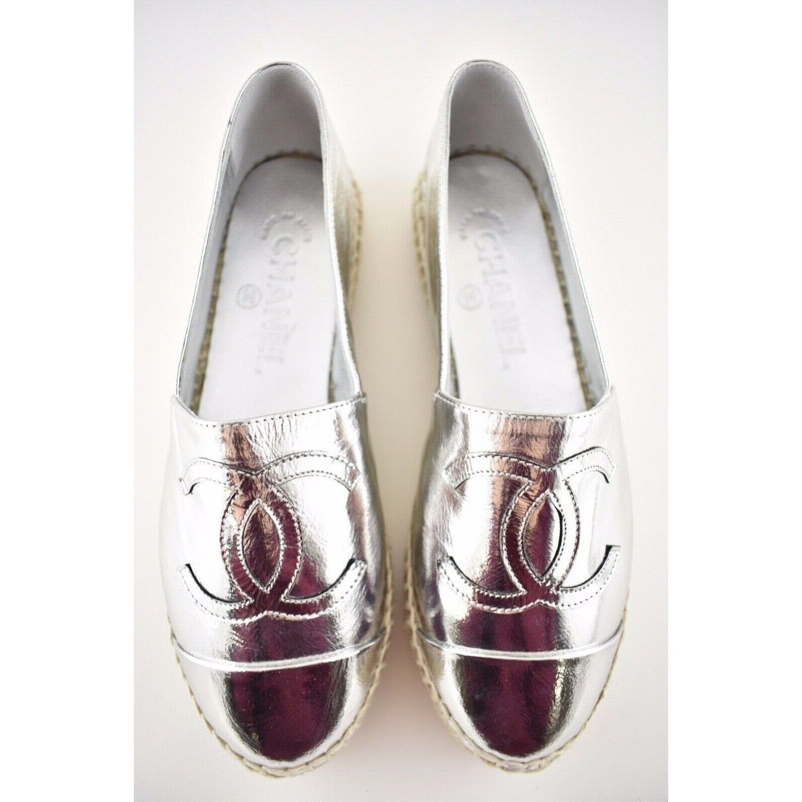 Chanel 19C Laminated Leather Doubl Sole Espadrille Ballet Flat 35 Size US 5 / IT 35 - 8 Thumbnail