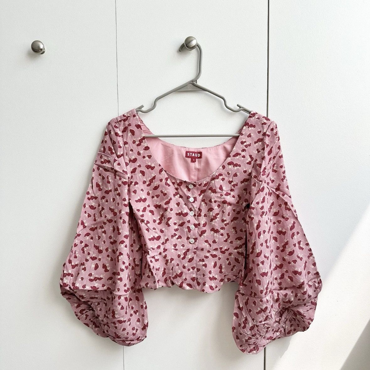 Staud Staud Gisele Mushroom Print Balloon Sleeve Top Size XS / US 0-2 / IT 36-38 - 9 Thumbnail