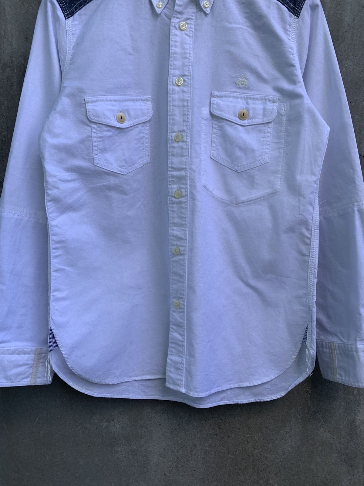 Junya Watanabe Blue Patched Button Up Shirt Size US S / EU 44-46 / 1 - 5 Thumbnail