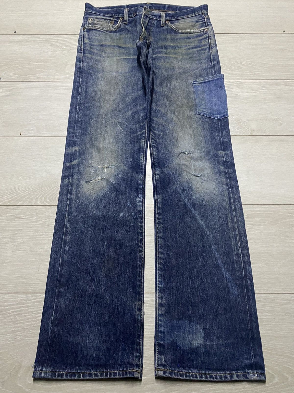 Uniqlo Vintage Uniqlo Mud Wash Distressed Loose Jeans Size US 31 - 1 Thumbnail