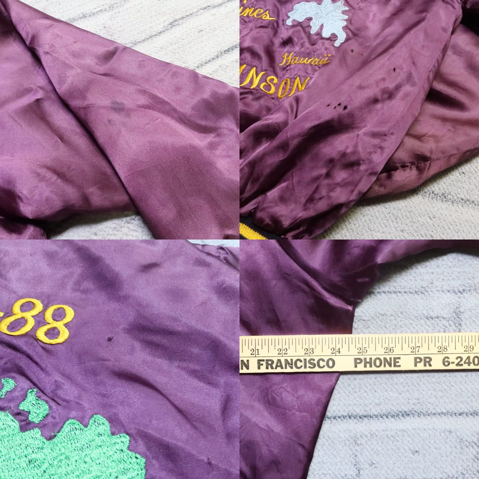 Vintage Vintage West Pac 88 Souvenir Bomber Jacket UV Purple Men One Size Nylon Size: One Size Jacket Size US M / EU 48-50 / 2 - 9 Thumbnail