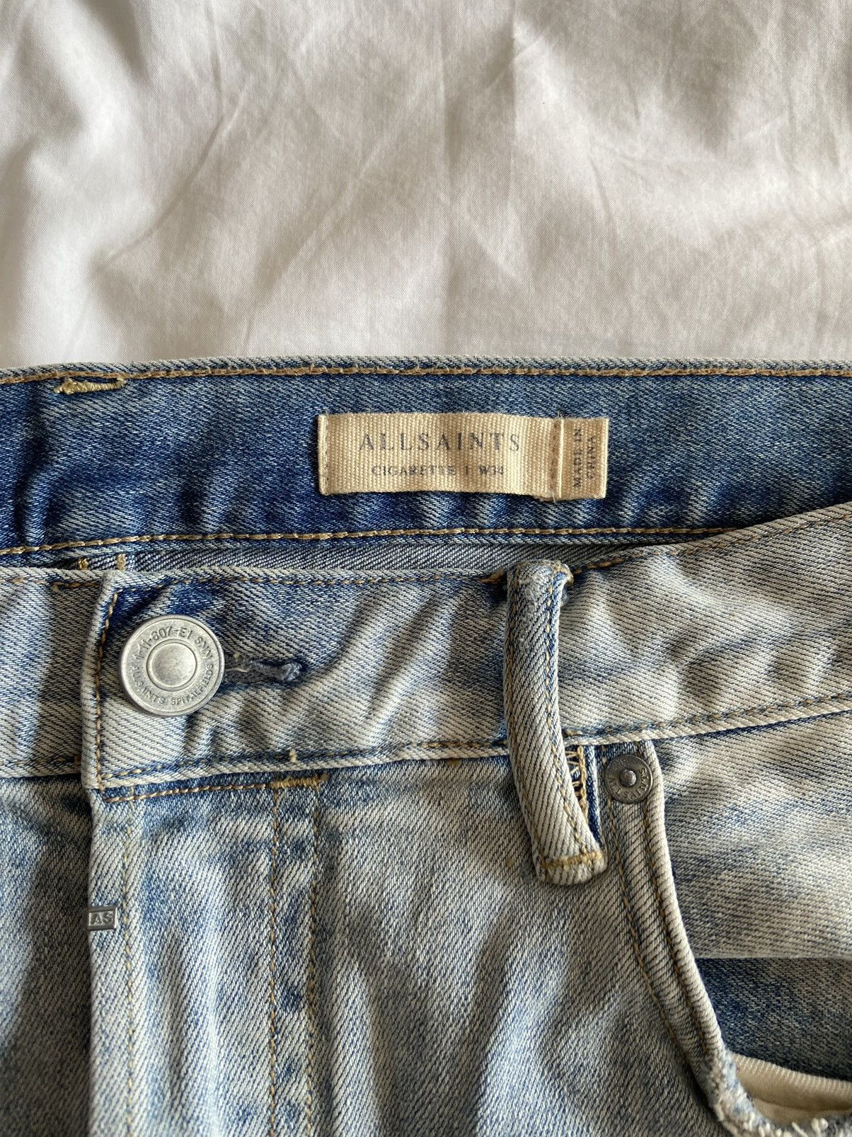 Allsaints ALL SAINTS CIGARETTE INDIGO BLUE JEANS Size US 34 / EU 50 - 3 Thumbnail