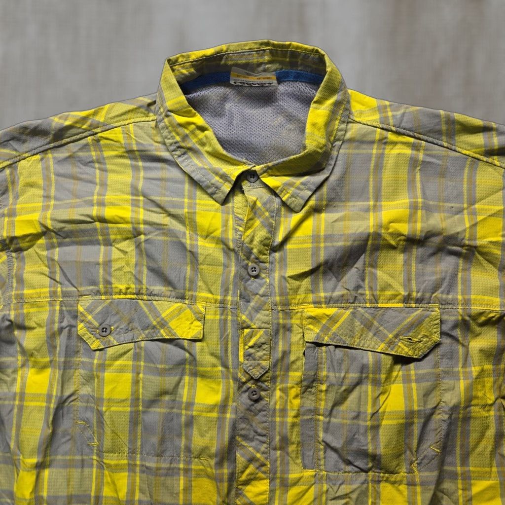 Vintage Cabela's Shirt Button-Up Plaid Yellow Nylon Breathable Pocket Vented Short Sleeve Adult Mens XL Size US XL / EU 56 / 4 - 1 Thumbnail
