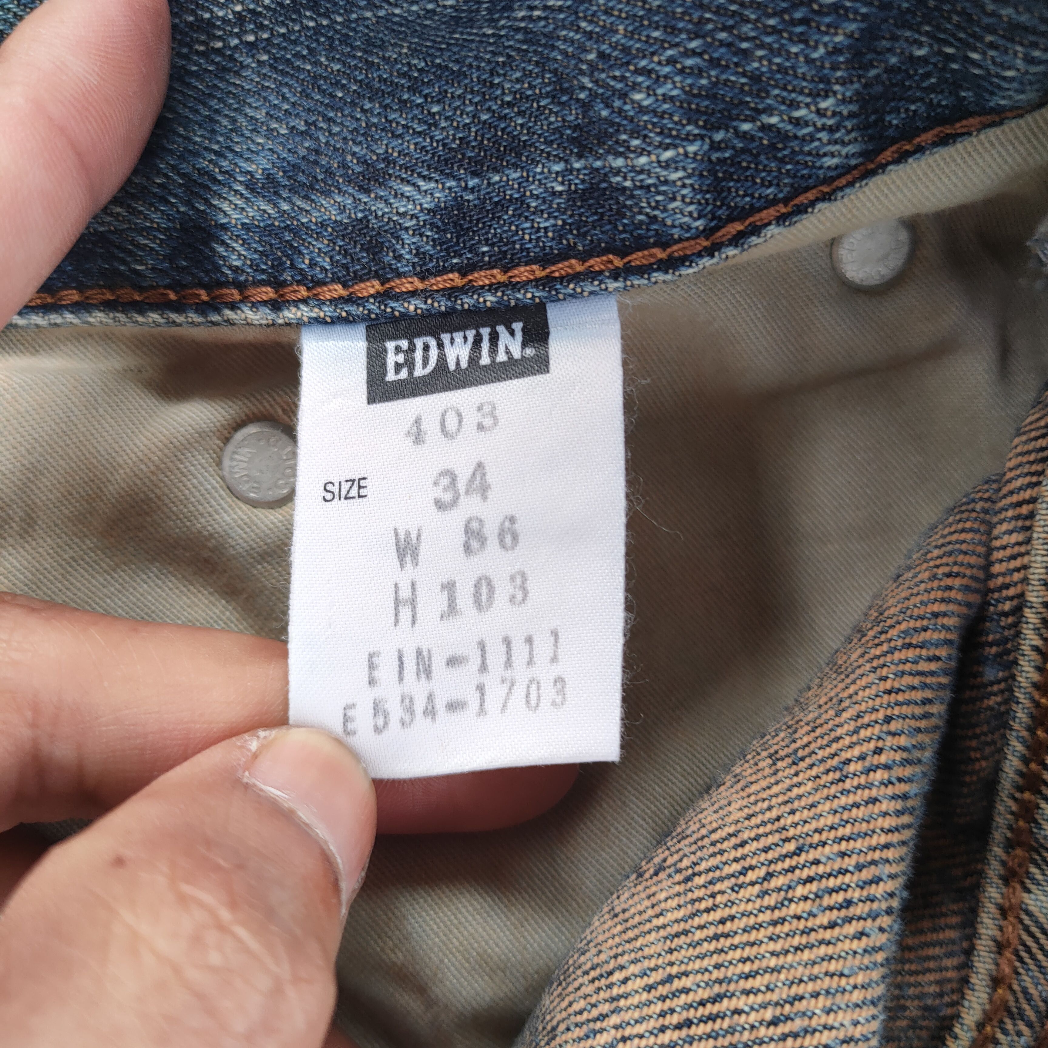 Edwin VINTAGE EDWIN FADED DISTRESSED JEANS DENIM PANTS Size US 35 - 15 Thumbnail