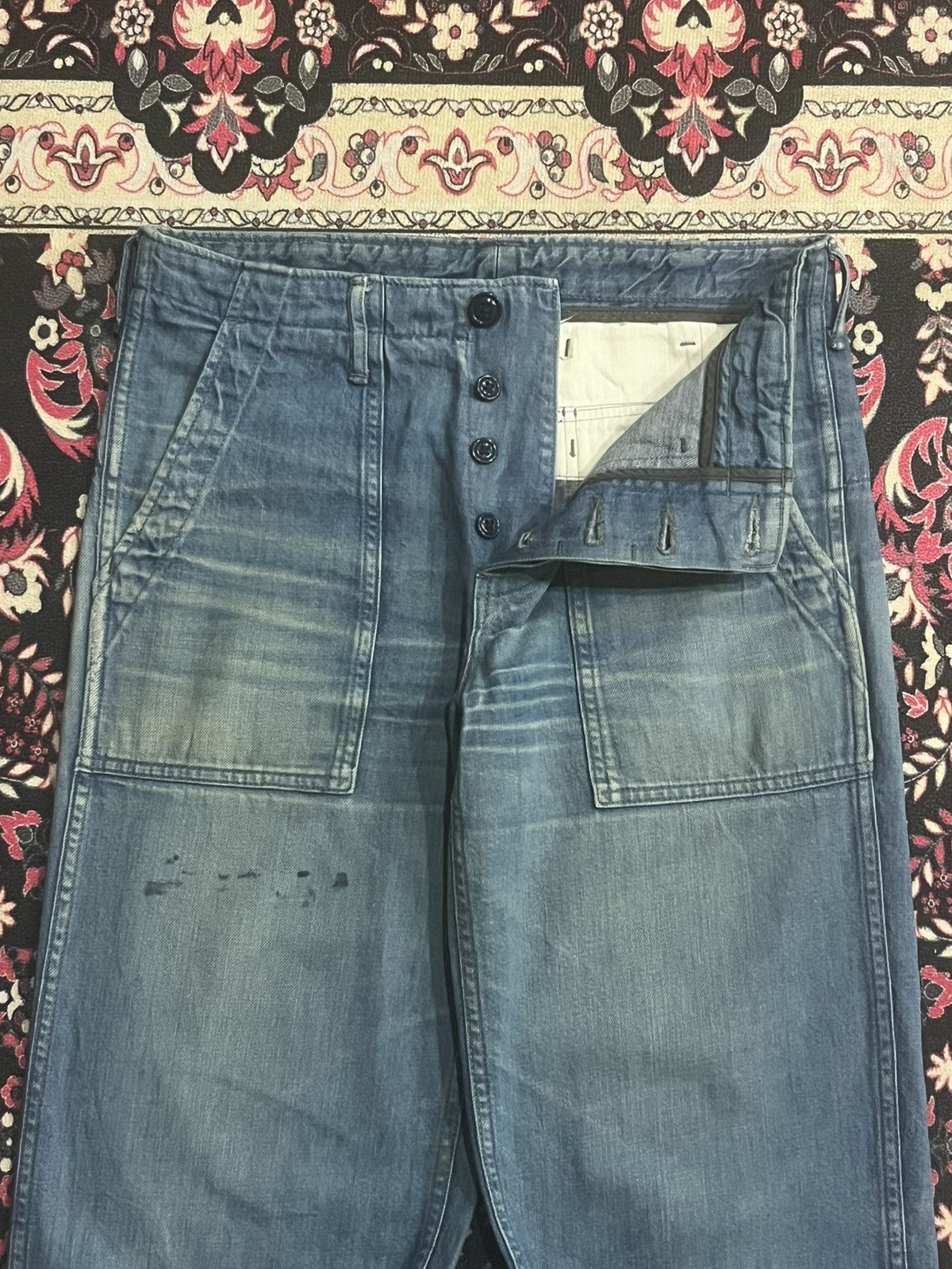 OMNIGOD Vintage Japanese Brand Omnigod Blue Washed Fatigue Pants Size US 30 / EU 46 - 5 Thumbnail