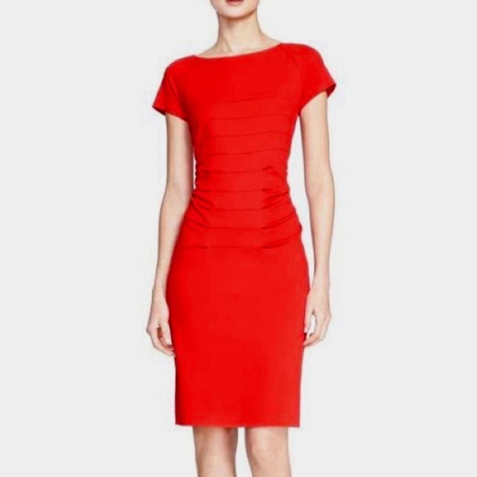 ESCADA 2015 Tivola Dynamia Deep Red Bodycon Dress Size 36 6