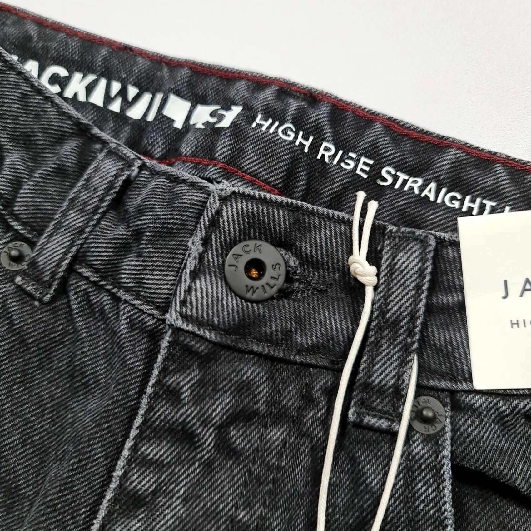 Jack Wills Jack Wills Womens Jeans Black W24 L32 Maddison High Rise Straight Leg Jeans Size 42" / US 20 - 4 Thumbnail