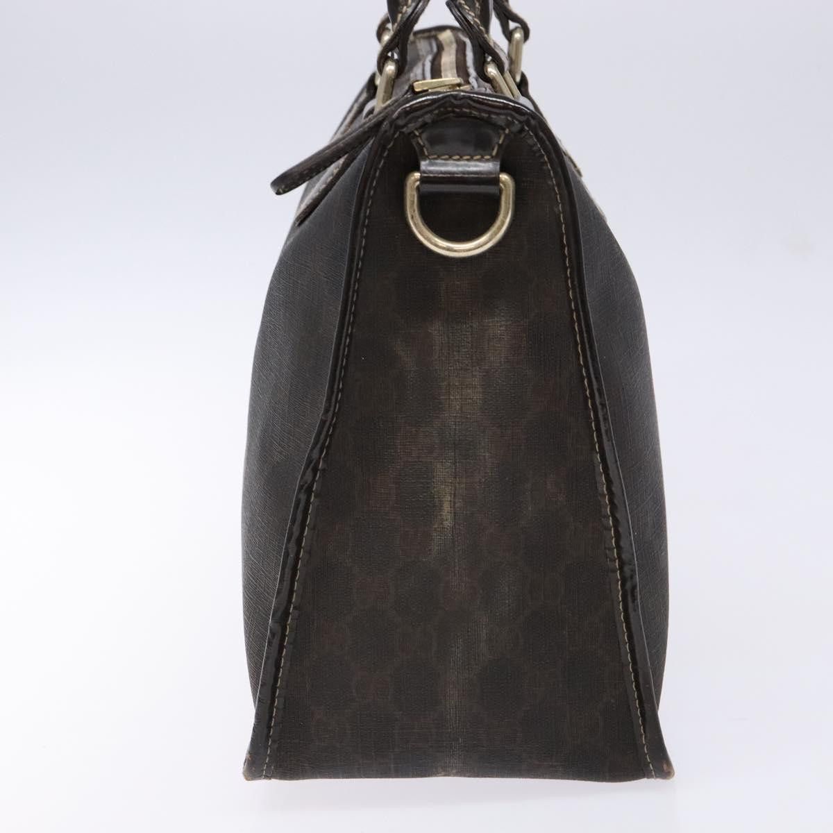Gucci GUCCI GG Supreme Hand Bag Pvc Leather Gold Dark Brown Size ONE SIZE - 4 Thumbnail