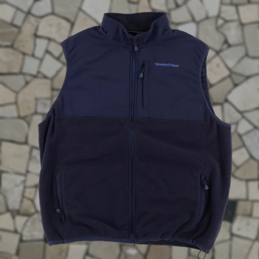 Vineyard Vines Vineyard Vines Waffle Fleece Solid Mock Jacket Navy Men's XL Shirt Size US XL / EU 56 / 4 - 1 Thumbnail