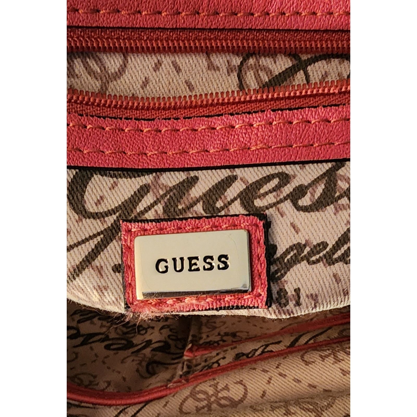 Guess Guess Passion Pink quilted bow carry-all satchel bag Size ONE SIZE - 4 Thumbnail