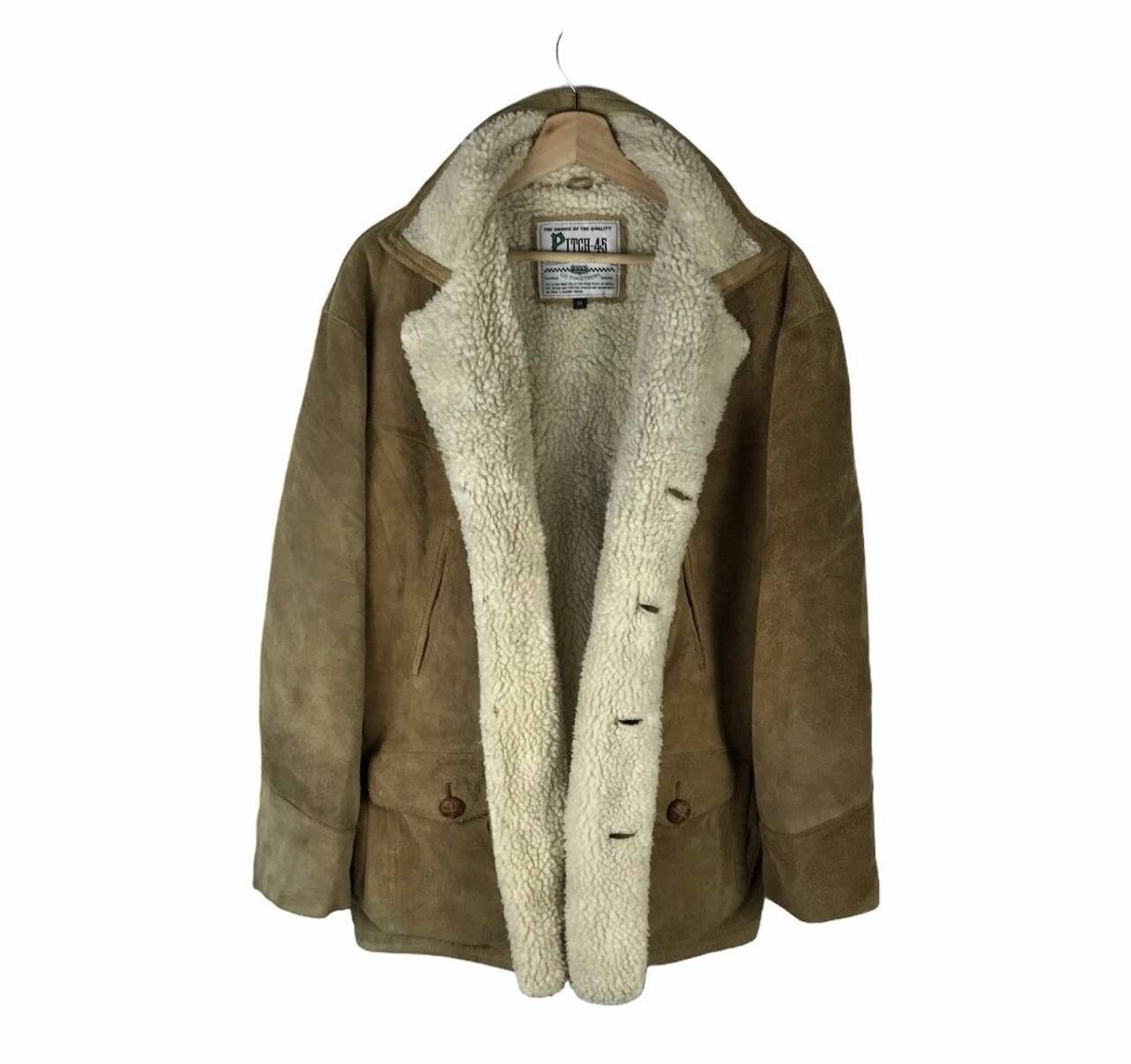 Japanese Brand VINTAGE PITCH-45S SHEARLING SHEEPSKIN LEATHER JACKET Size US L / EU 52-54 / 3 - 5 Thumbnail