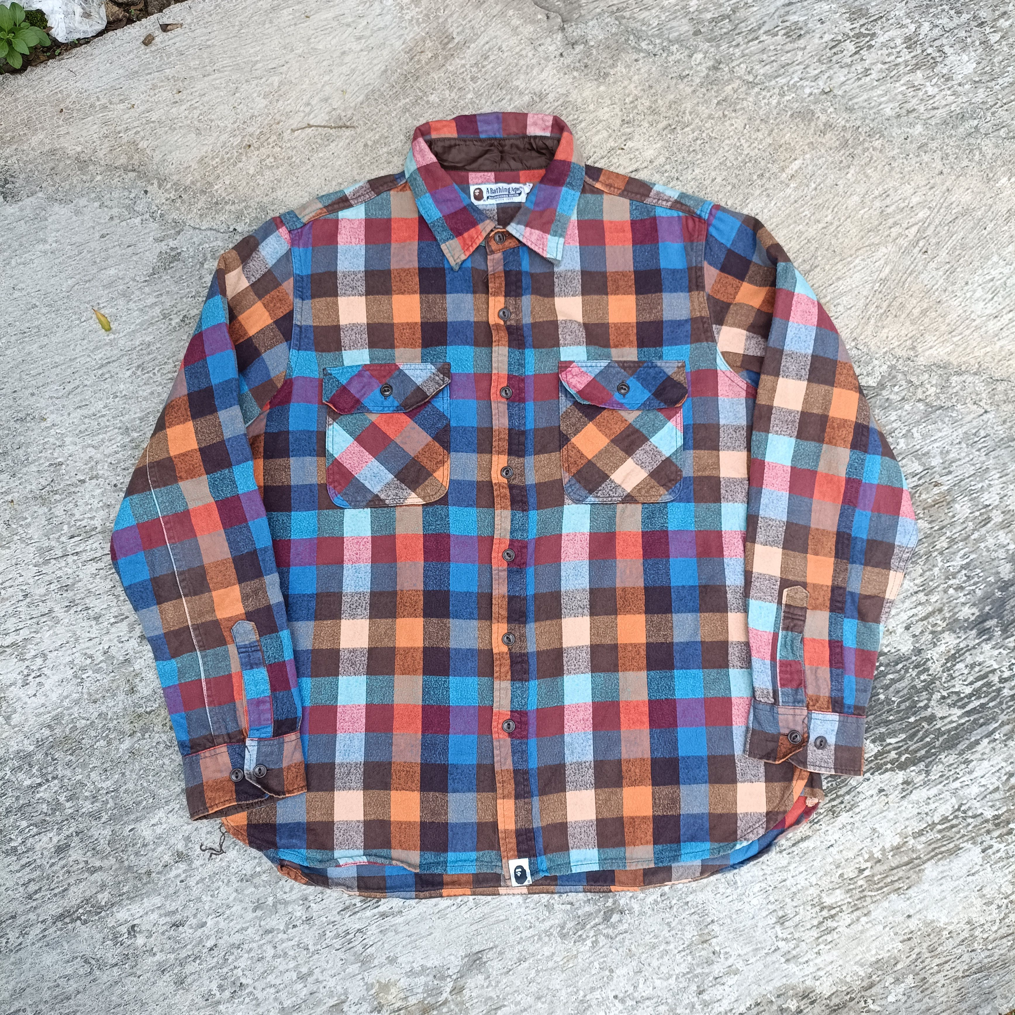 Bape Vintage Plaid Flannels Shirt Size US L / EU 52-54 / 3 - 1 Thumbnail