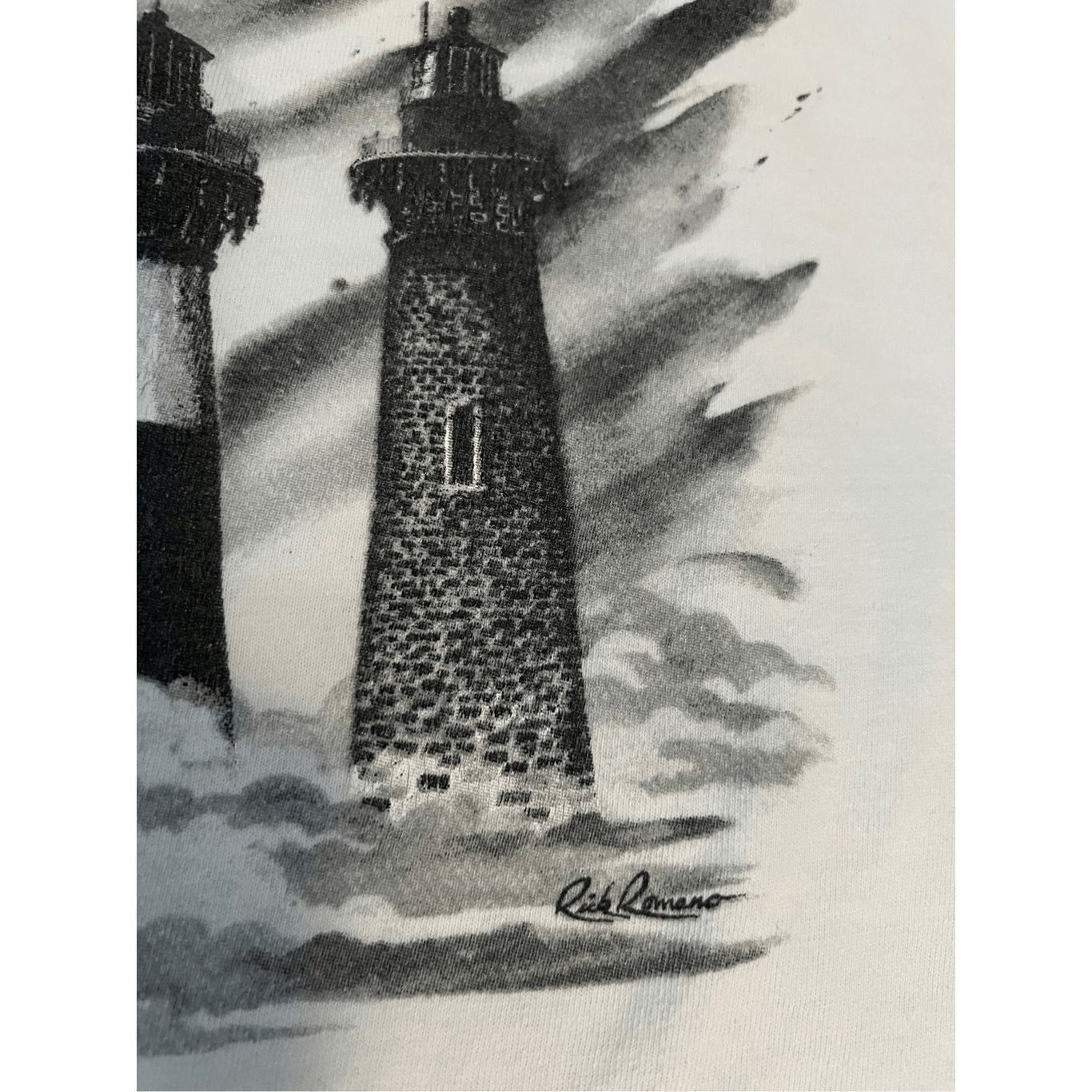 Vintage Vintage 90s Outer Banks Lighthouses Ribbed Single Stitch T-S Size US XL / EU 56 / 4 - 7 Thumbnail