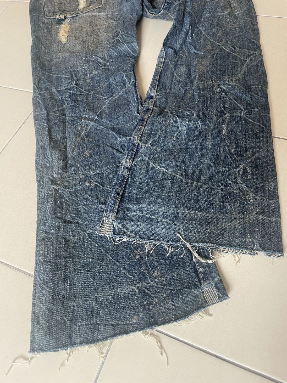 Japanese Brand Midas Multipocket Distressed Flare Jeans Size US 32 / EU 48 - 6 Thumbnail