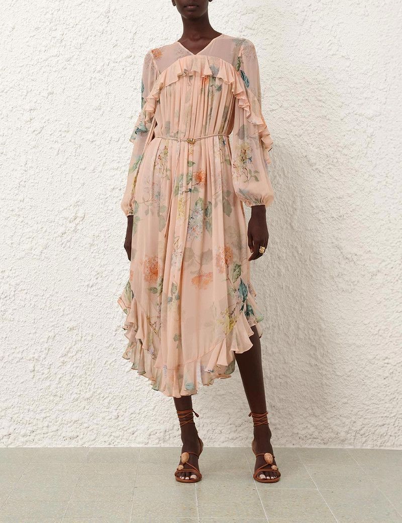 Zimmermann oc11z0226 Illuminate Cape Dress In Multicolor Size L / US 10 / IT 46 - 2 Thumbnail