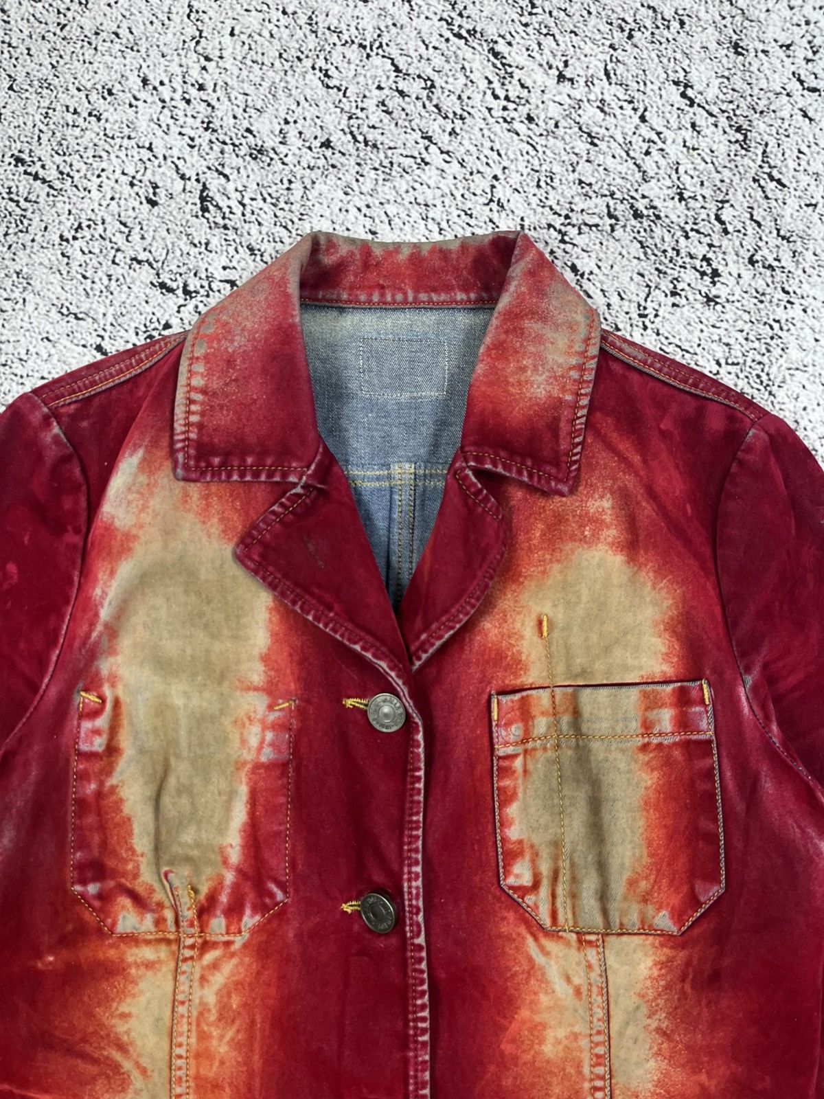 Japanese Brand Vintage Avant-Garde Bleached Velour Faded Distressed Jacket Size S / US 4 / IT 40 - 6 Thumbnail