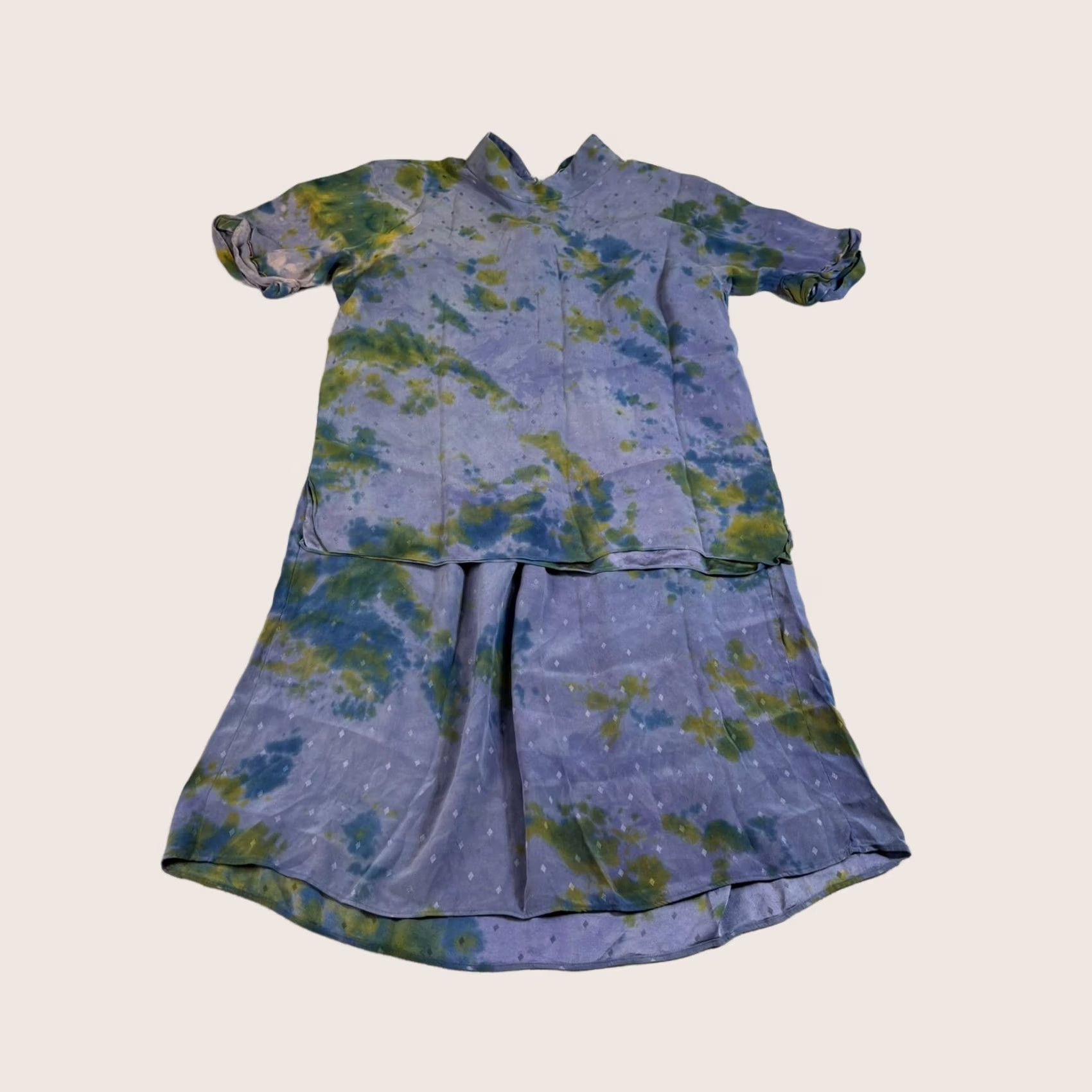 Vintage VINTAGE Michele Domercq Silk Skirt Shirt Women 38 Purple Tye-dye Maxi Boho France READ Size XS / US 0-2 / IT 36-38 - 1 Thumbnail