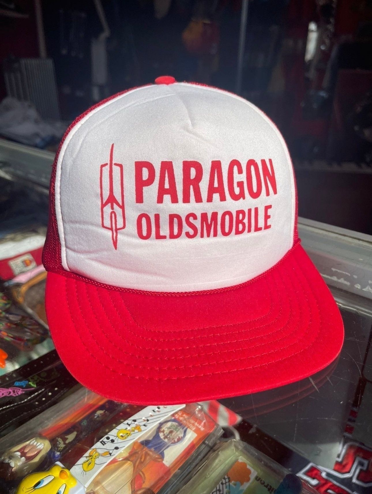 Vintage Paragon Oldsmobile Trucker Hat - 80's Vintage Car Logo Size ONE SIZE - 3 Thumbnail