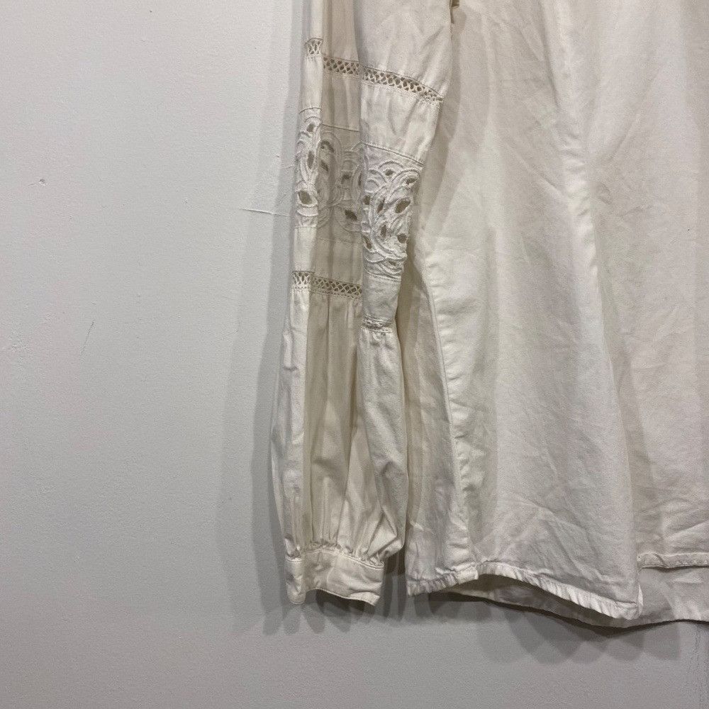 Anthropologie Anthropologie Maeve Cotton White Embroidered Peasant Top Siz Size M / US 6-8 / IT 42-44 - 4 Thumbnail
