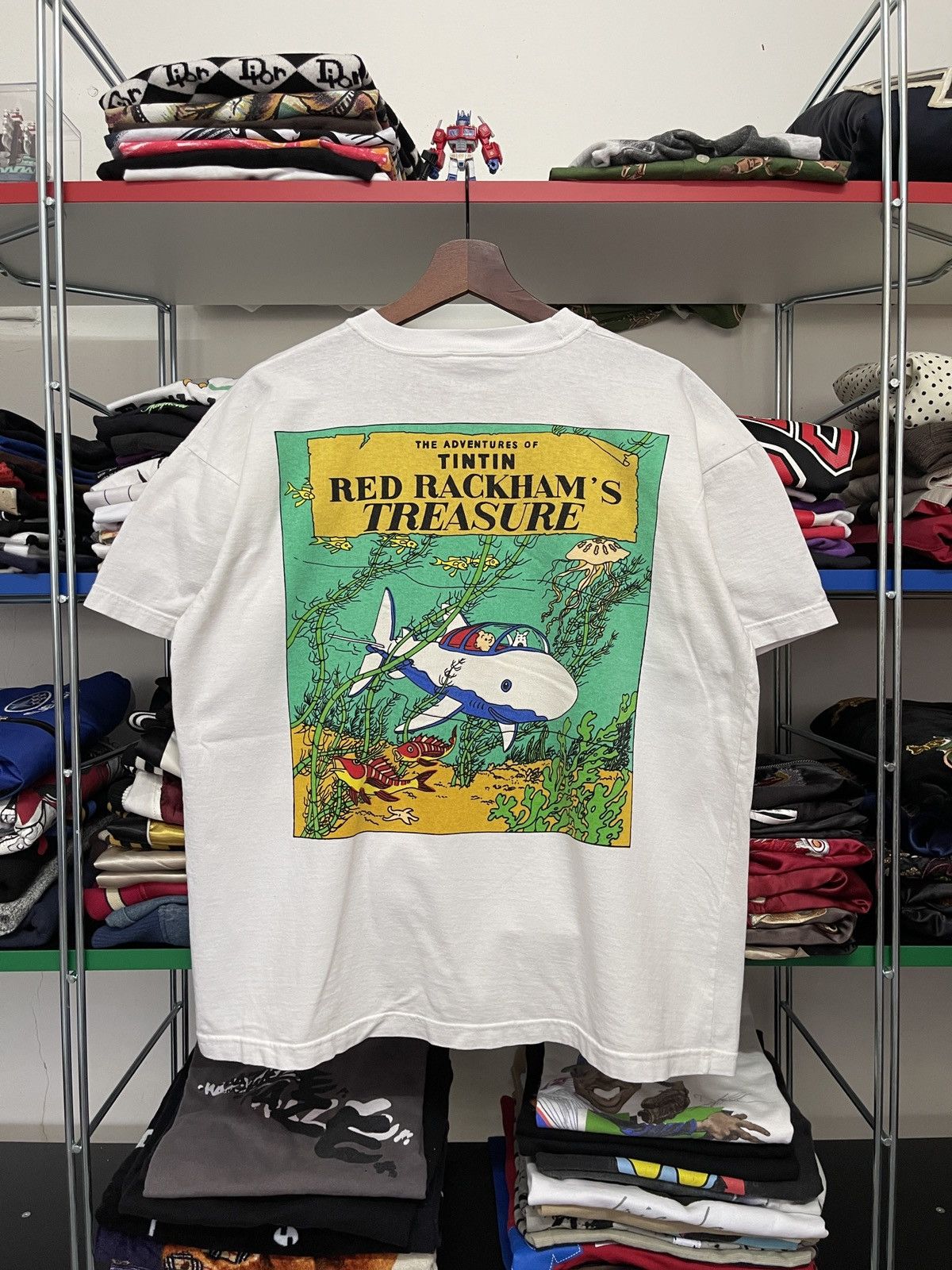 Vintage Vintage 90s The Adventure of Tintin Red Rackham Treasure Tee Size US L / EU 52-54 / 3 - 1 Thumbnail