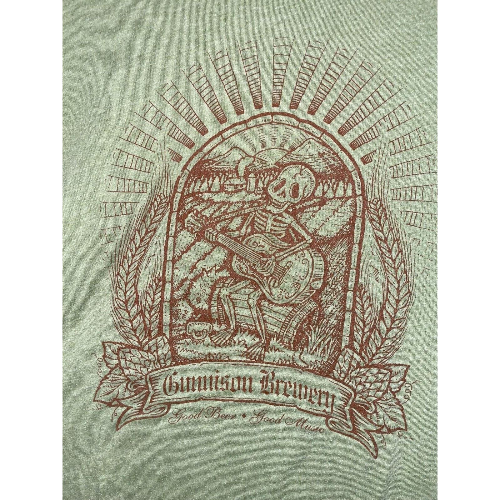 Canvas Womens Gunnison Brewery Shirt Beer Alcohol Skeleton Tee Top Size M / US 6-8 / IT 42-44 - 2 Thumbnail