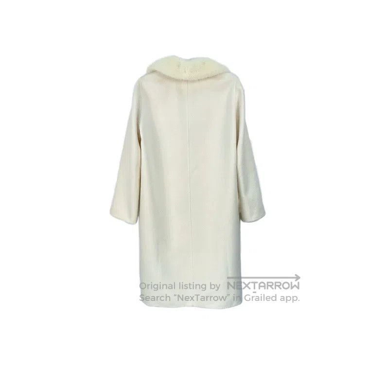 Prada Prada Milky white fur collar wool cashmere long coat Size XS / US 0-2 / IT 36-38 - 2 Thumbnail