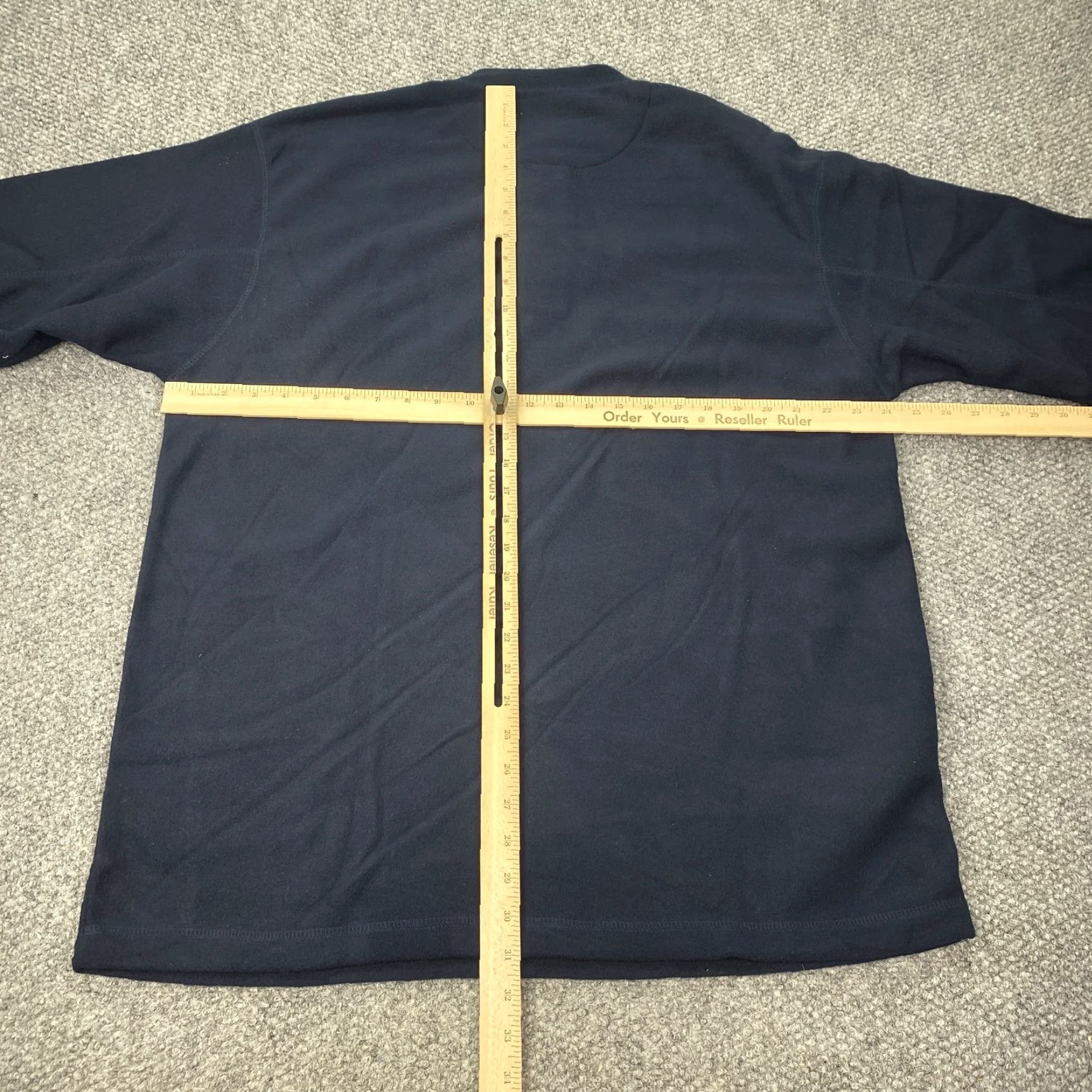 Vintage VINTAGE St Johns Bay Pullover Sweater Mens Large Tall Navy Blue Fleece Henley Size US L / EU 52-54 / 3 - 5 Thumbnail