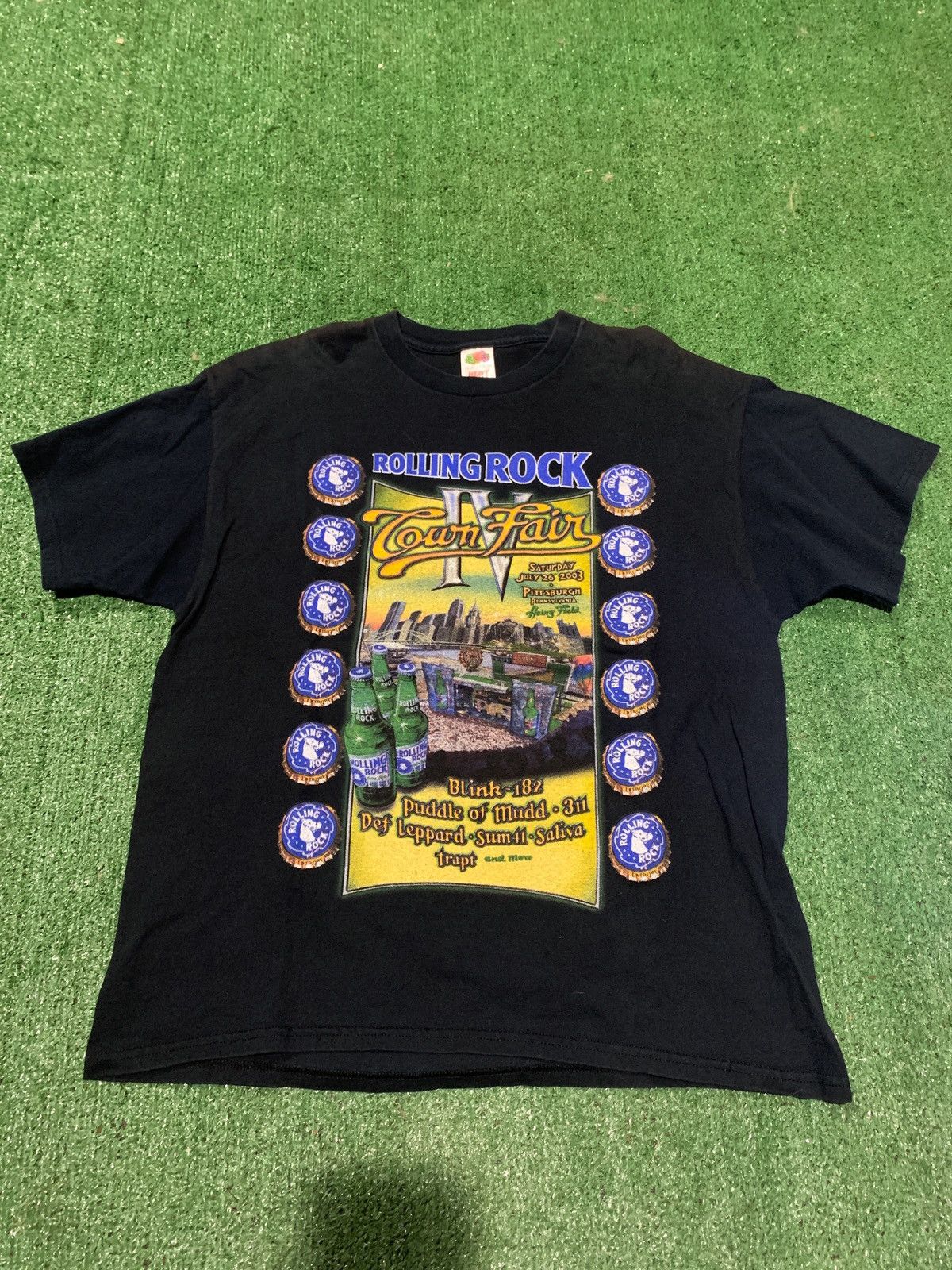 Band Tees × Vintage 2003 VTG Rolling Rock Town Fair IV Concert Tee Size US XL / EU 56 / 4 - 4 Thumbnail