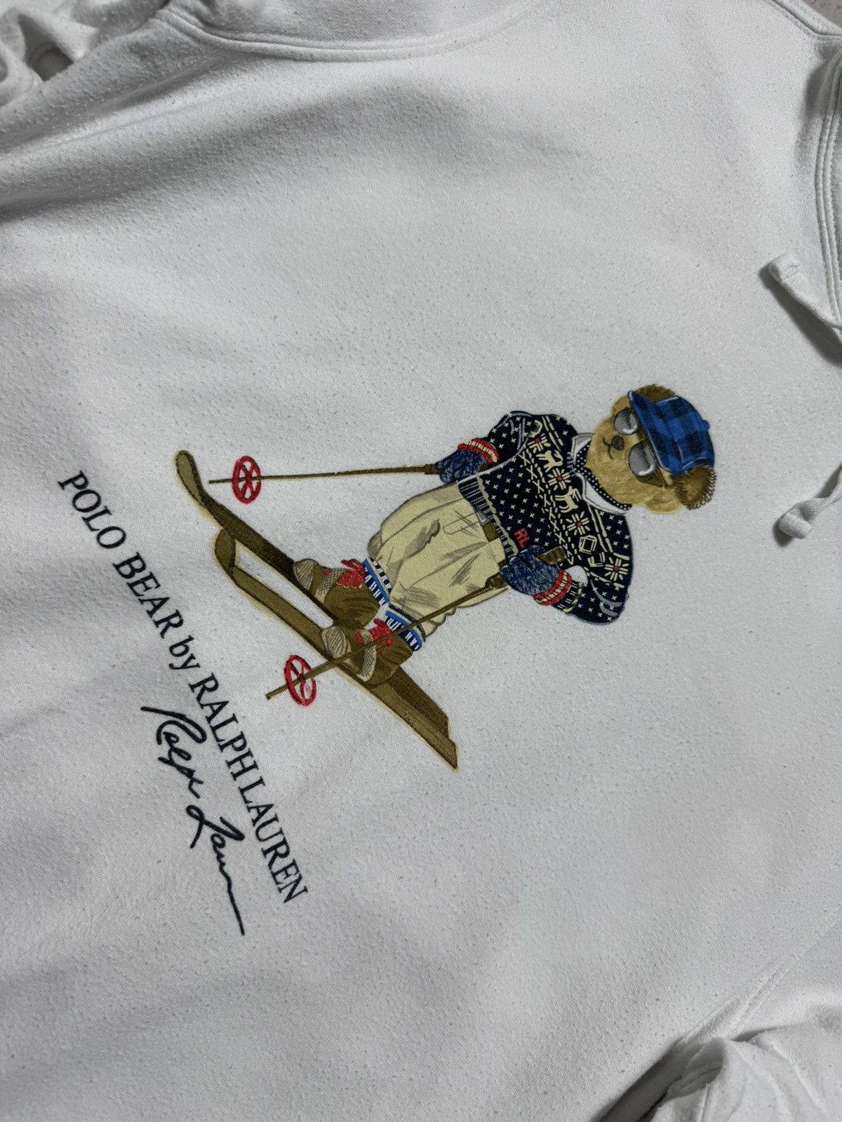 Polo Ralph Lauren Polo Ralph Lauren Bear Big Logo White Hoodie PRL Size M Size US M / EU 48-50 / 2 - 6 Thumbnail