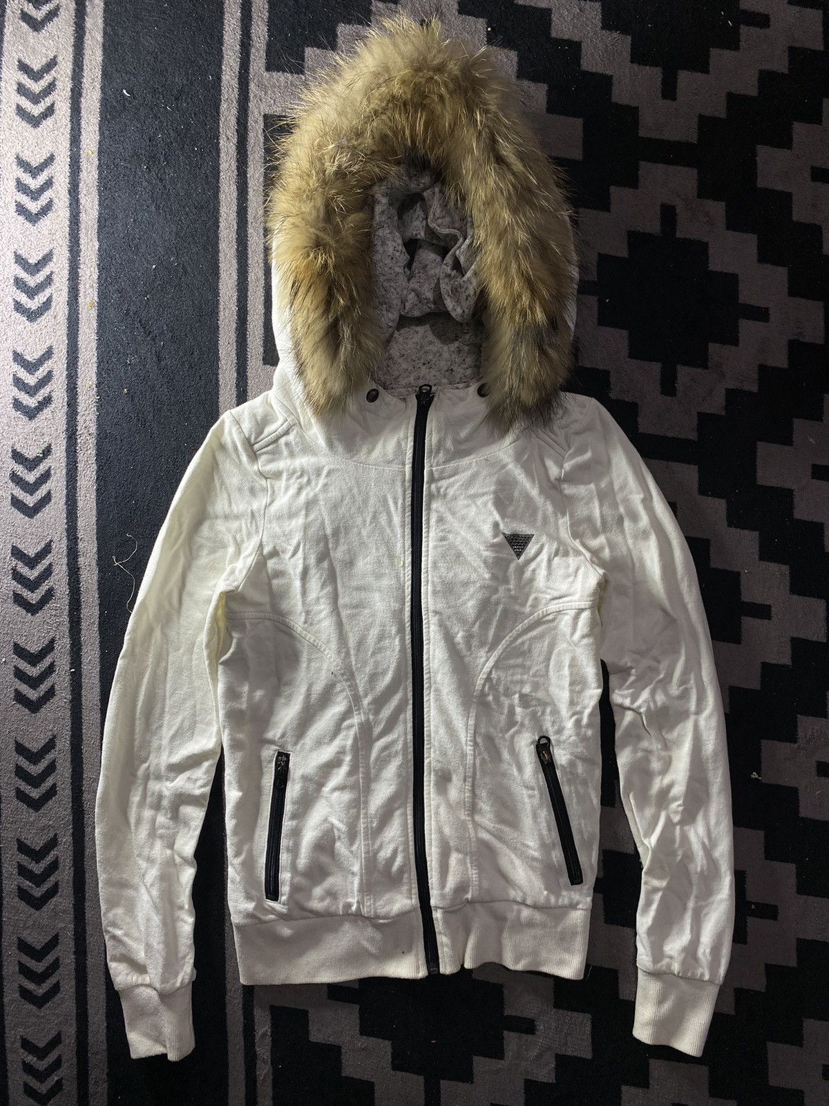 If Six Was Nine × Japanese Brand × Le Grande Bleu (L.G.B.) Guess glitter double layers faux fur hoodie Size US S / EU 44-46 / 1 - 2 Thumbnail